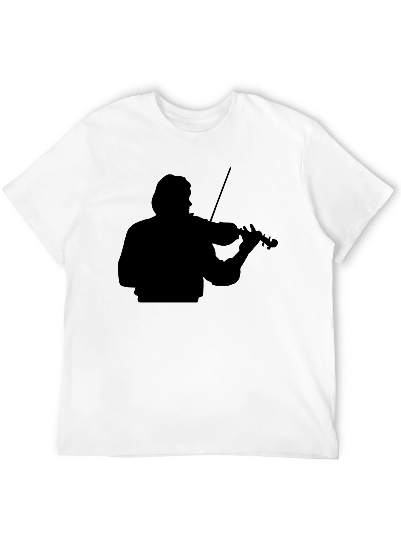 Black Violin Player Silhouette Graphic Tee - Black view 12