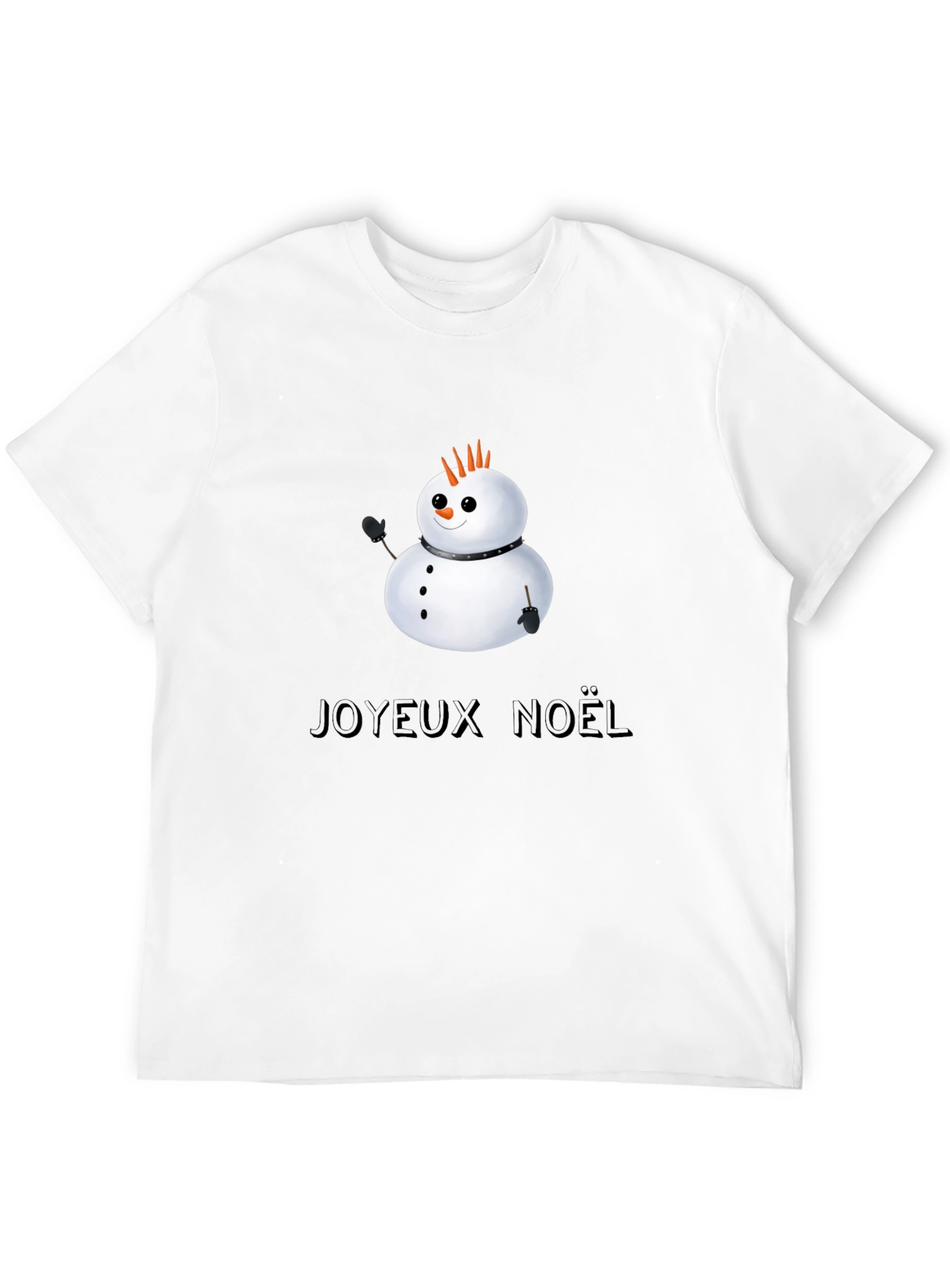 Black Joyeux Noel Snowman Black T-Shirt view 12
