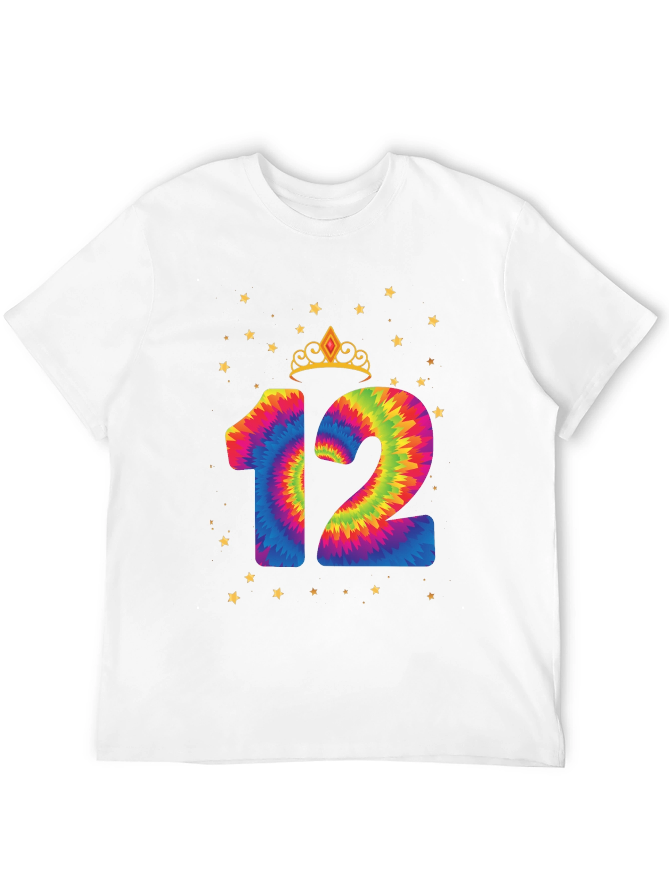 Black Tie Dye 12th Birthday Tee view 12