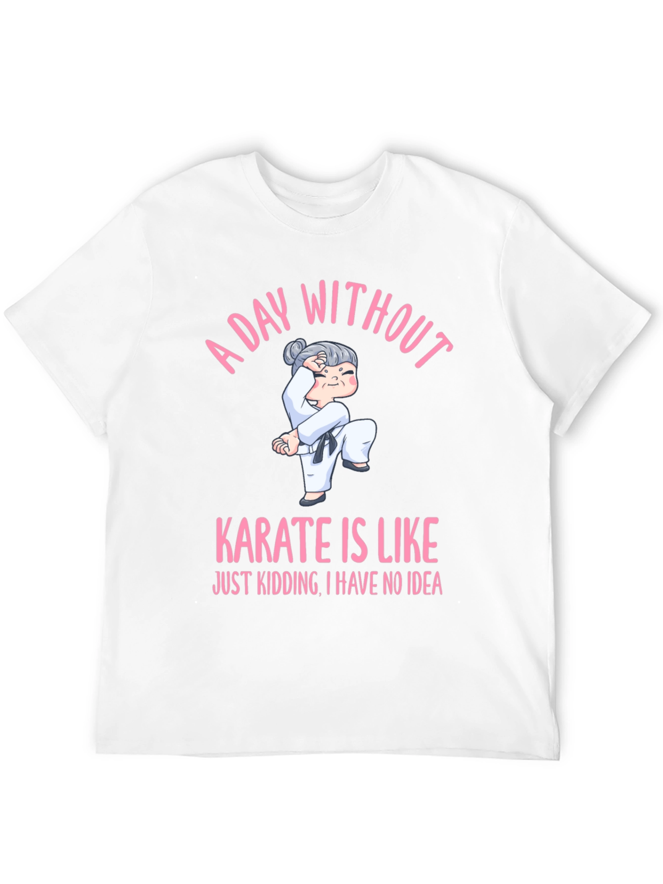 Black Karate Humor Graphic Tee:  'A Day Without Karate' Black Cotton T-Shirt view 12