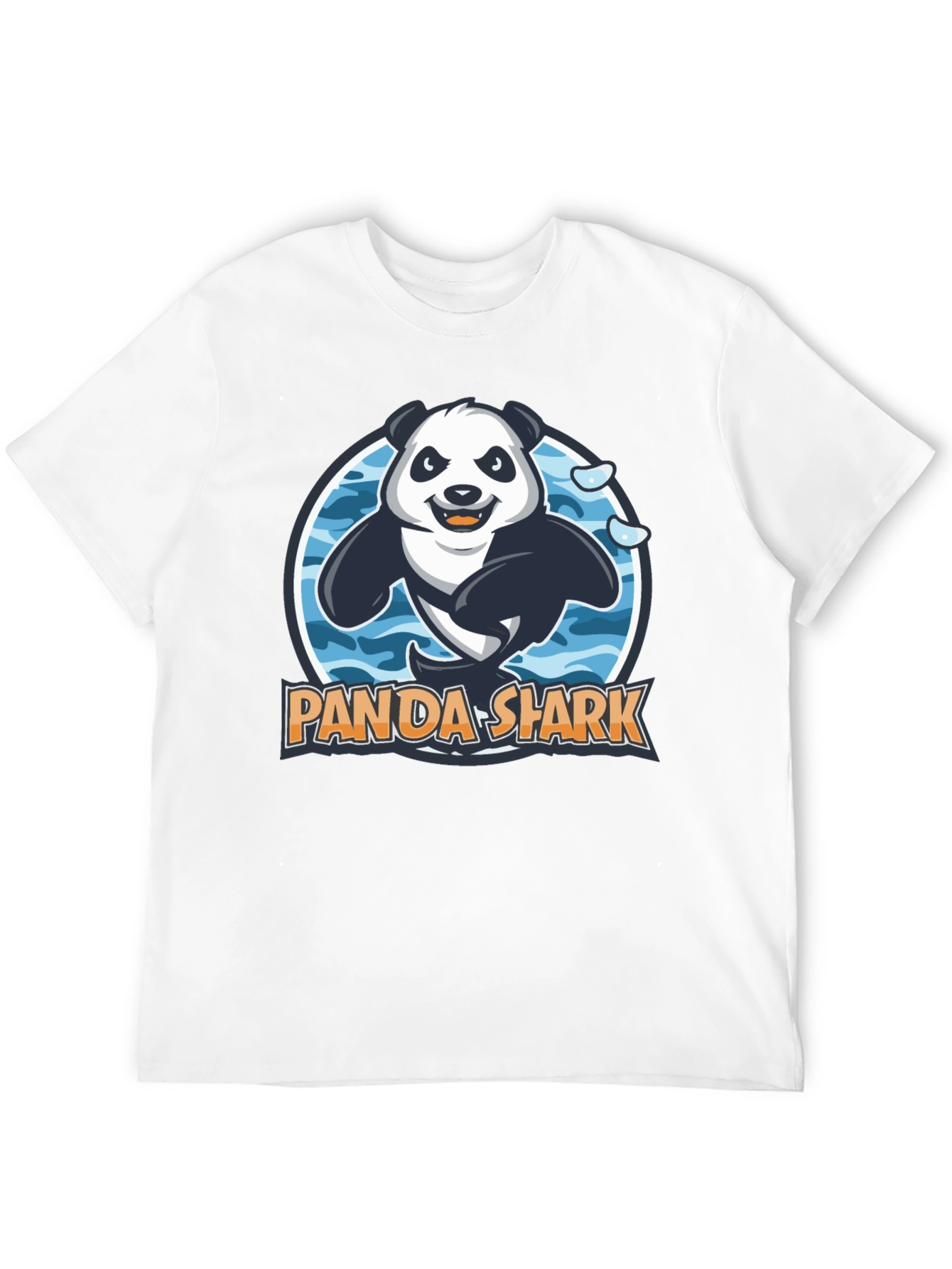 Black Panda Shark Graphic T-Shirt - Black Cotton Tee view 12