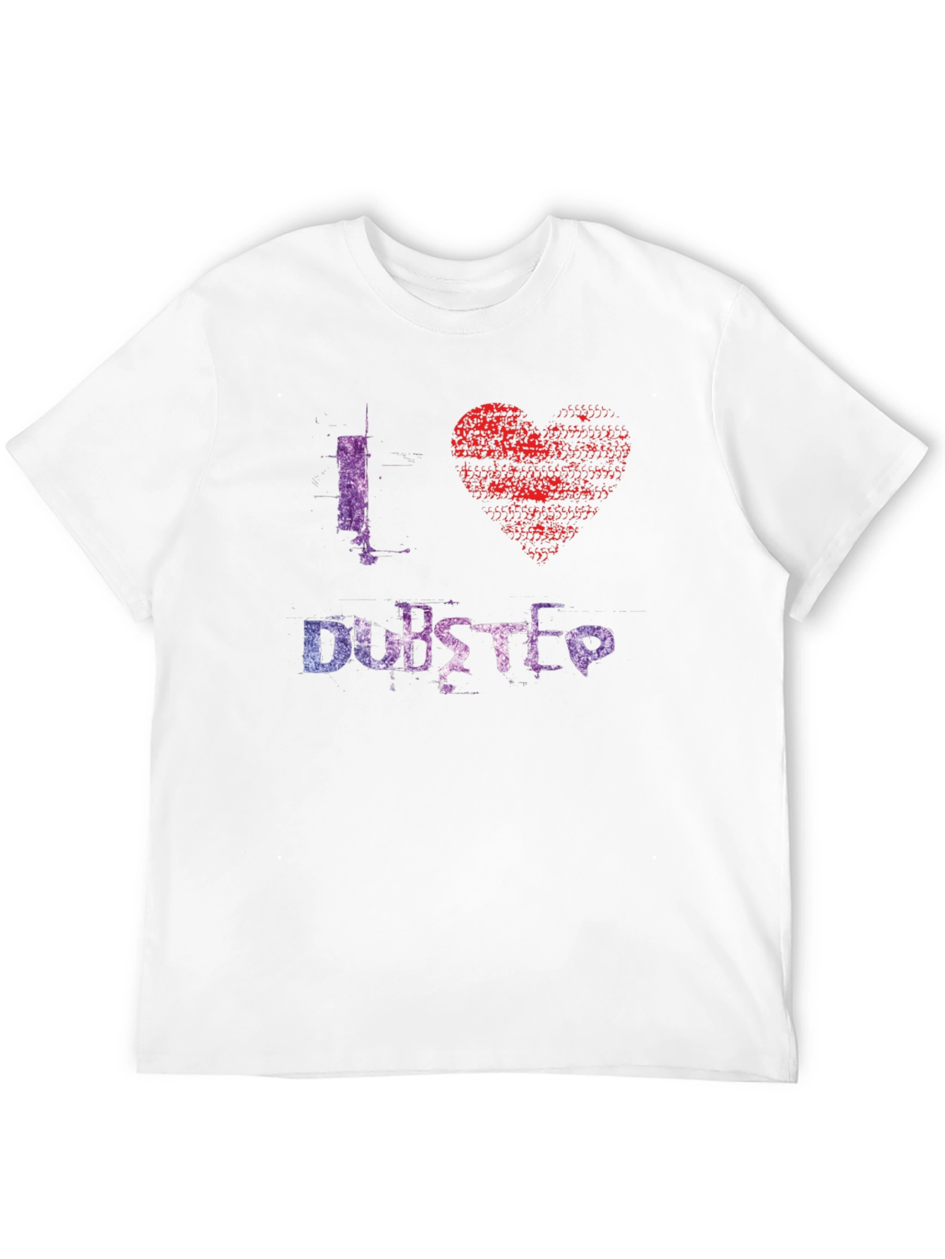 Black I Love Dubstep Graphic Tee - Black Cotton T-Shirt view 12