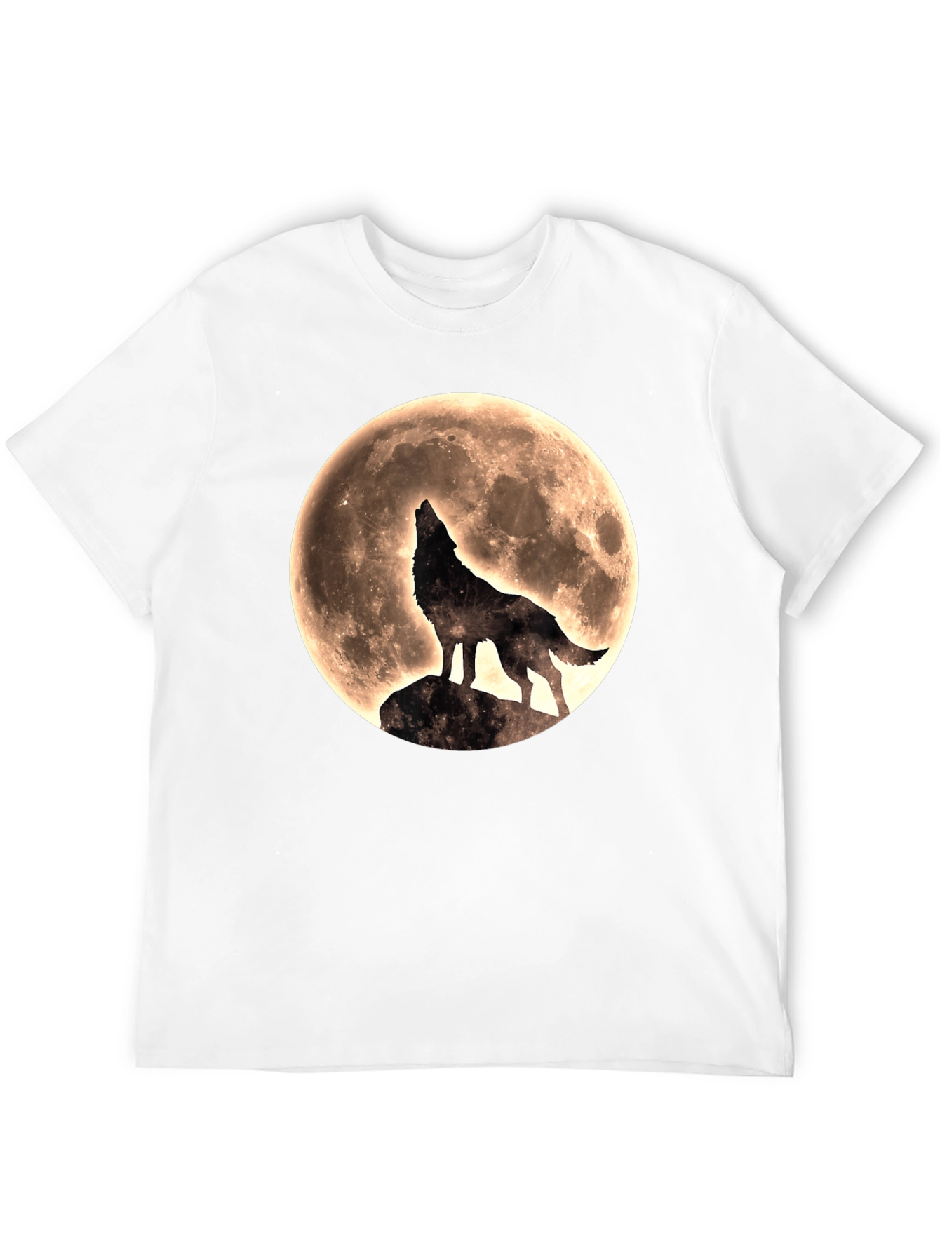 Black Wolf Howling at Moon Graphic T-Shirt - Black view 12