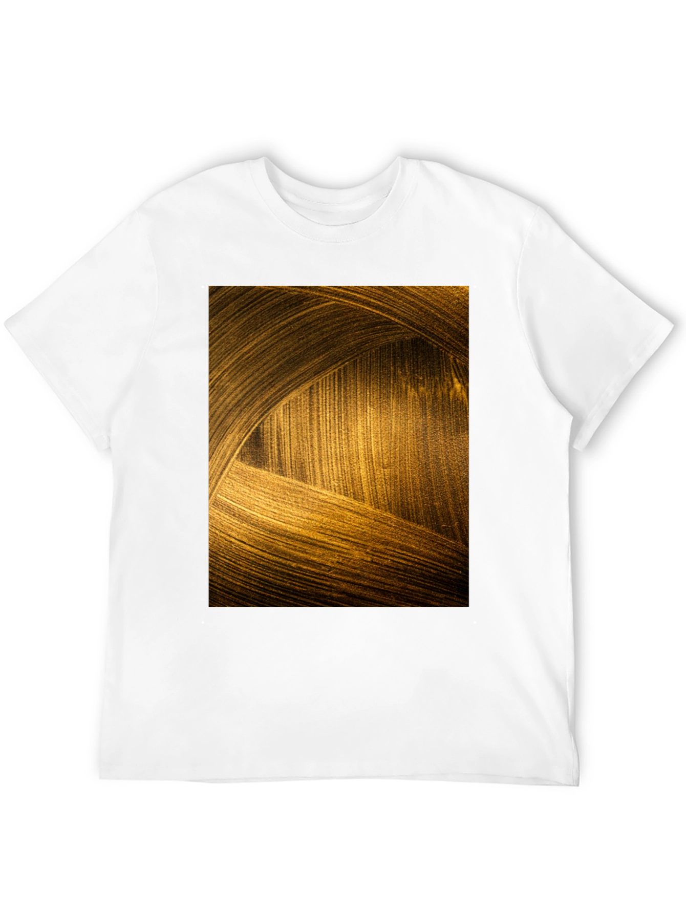 Black Abstract Gold Swirl Graphic T-Shirt view 12