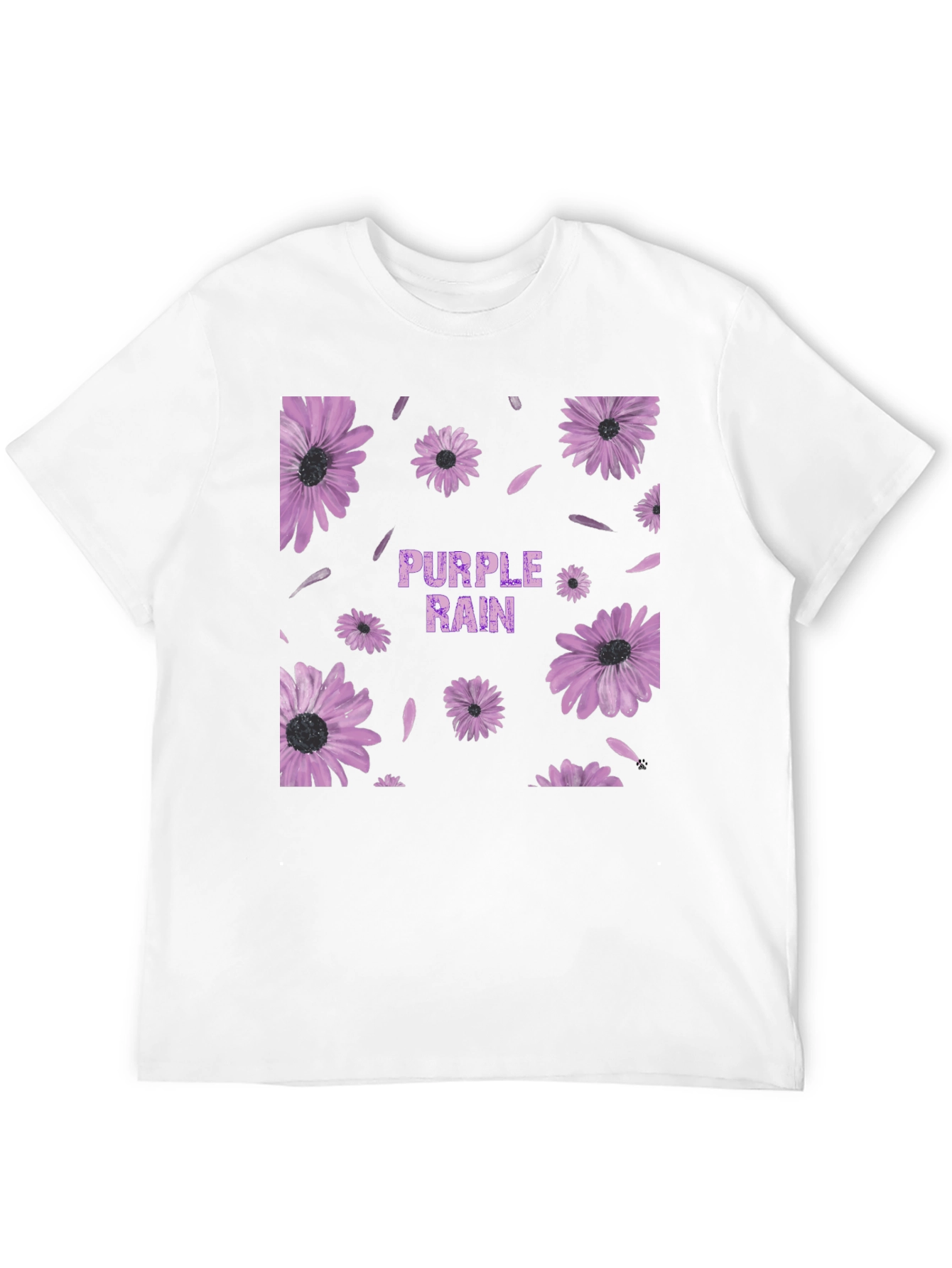 Black Purple Rain Floral Graphic T-Shirt view 12