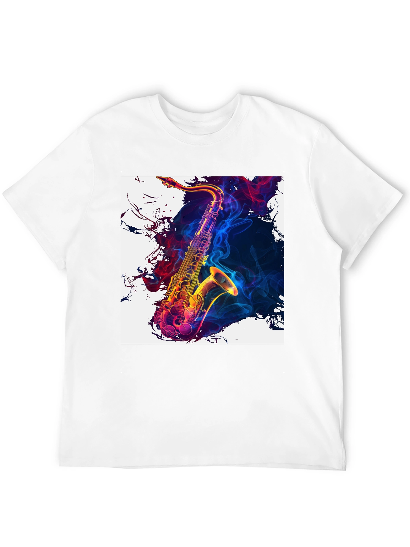 Black Saxophone Art Graphic Tee - Cool Music Lover Shirt view 12