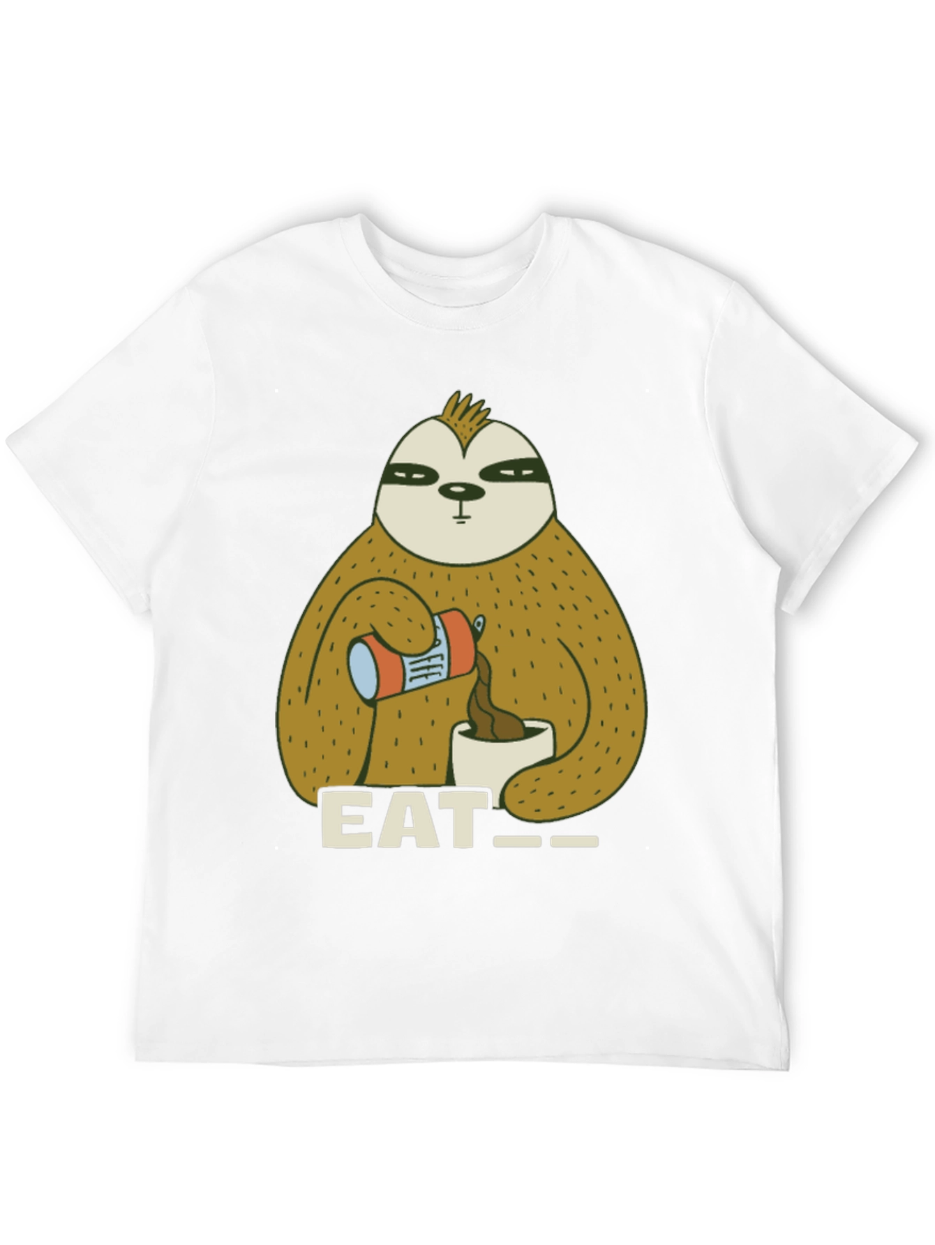Black Eat Sloth T-Shirt - Funny Coffee Lover Tee view 12