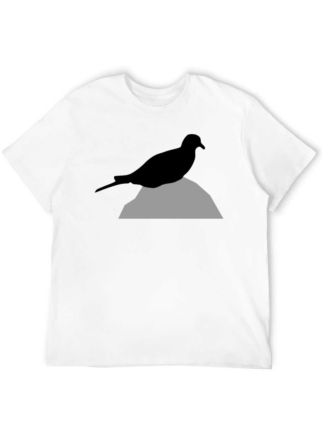 Black Bird on Rock Graphic Tee - Unisex Black T-Shirt view 12