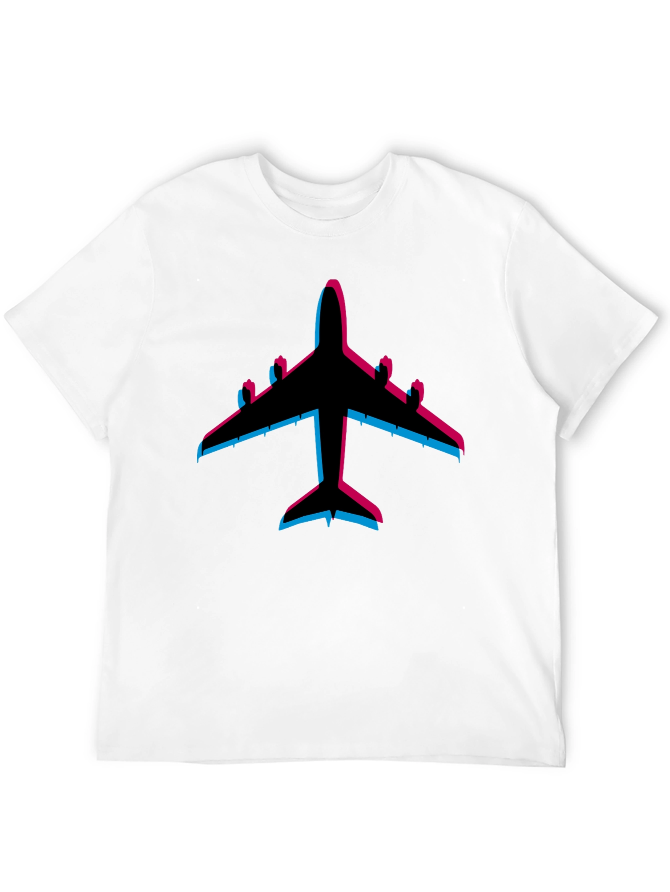 Black Retro Airplane Graphic Tee - Black Cotton Blend view 12