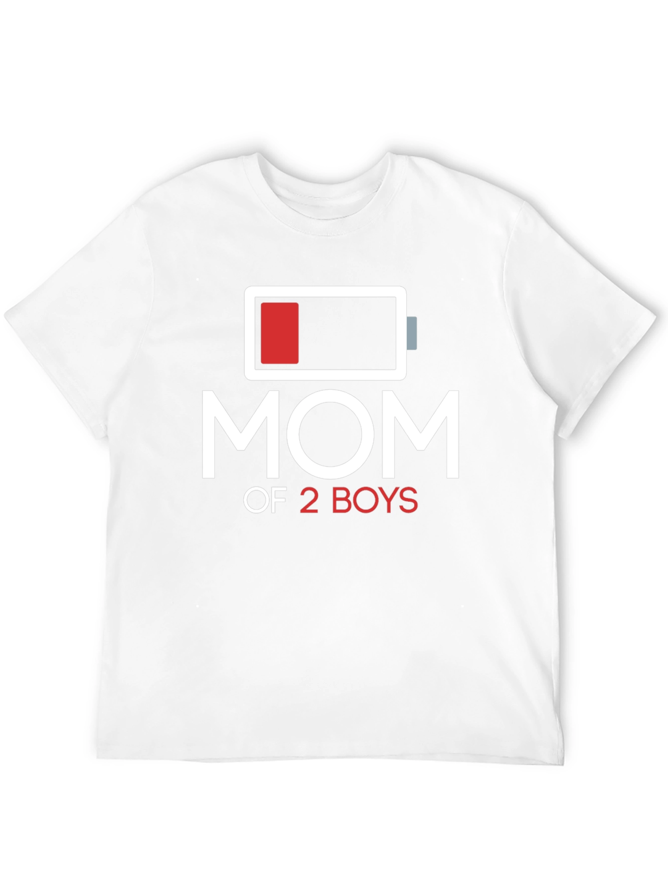 Black Mom of 2 Boys Low Battery T-Shirt view 12