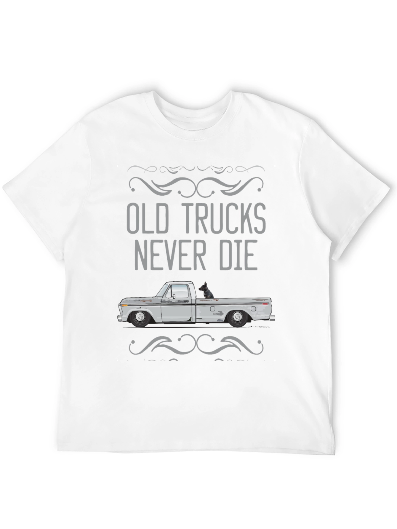 Black Old Trucks Never Die Graphic Tee view 12