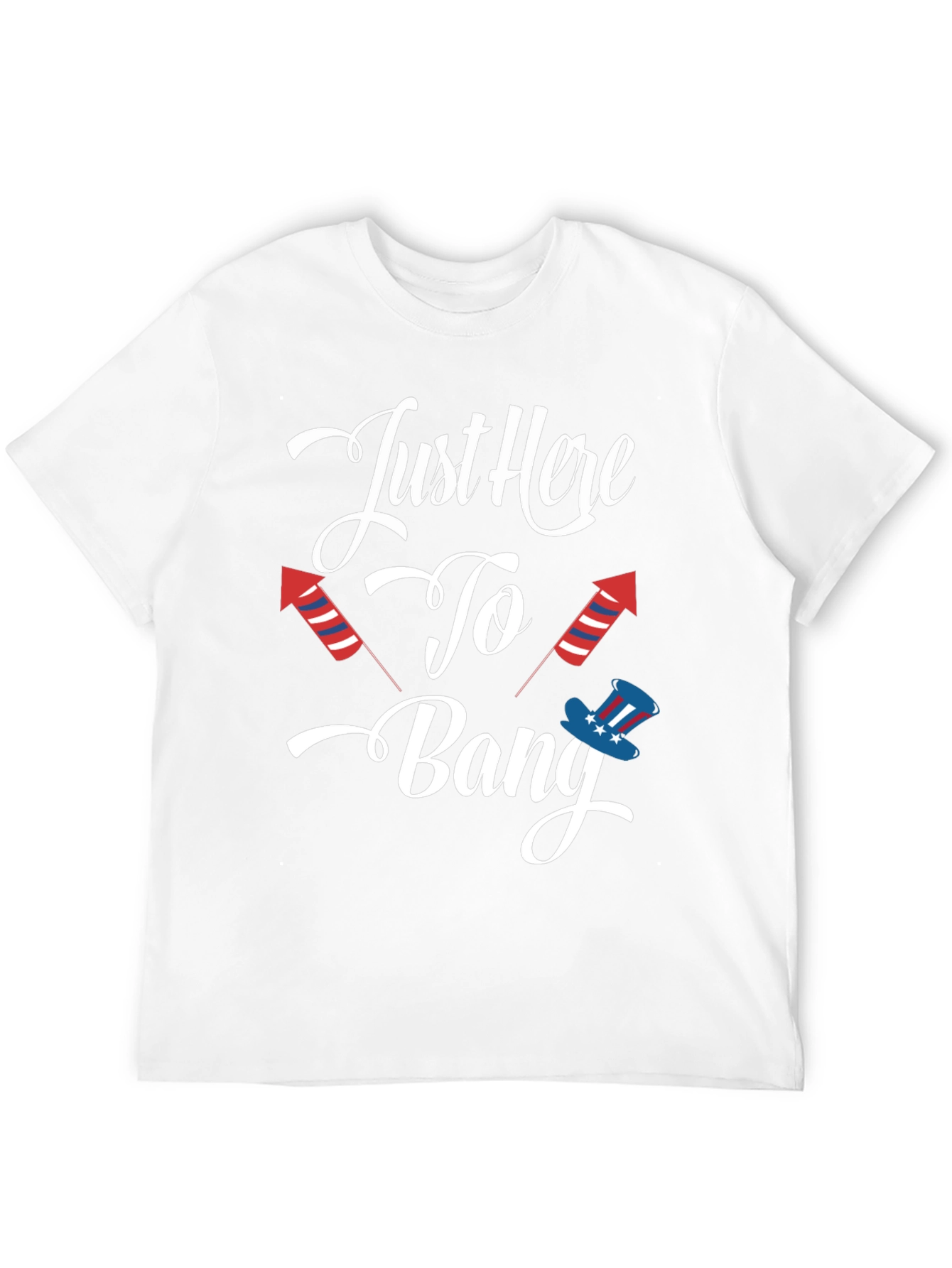 Black Just Here to Bang Patriotic T-Shirt view 12