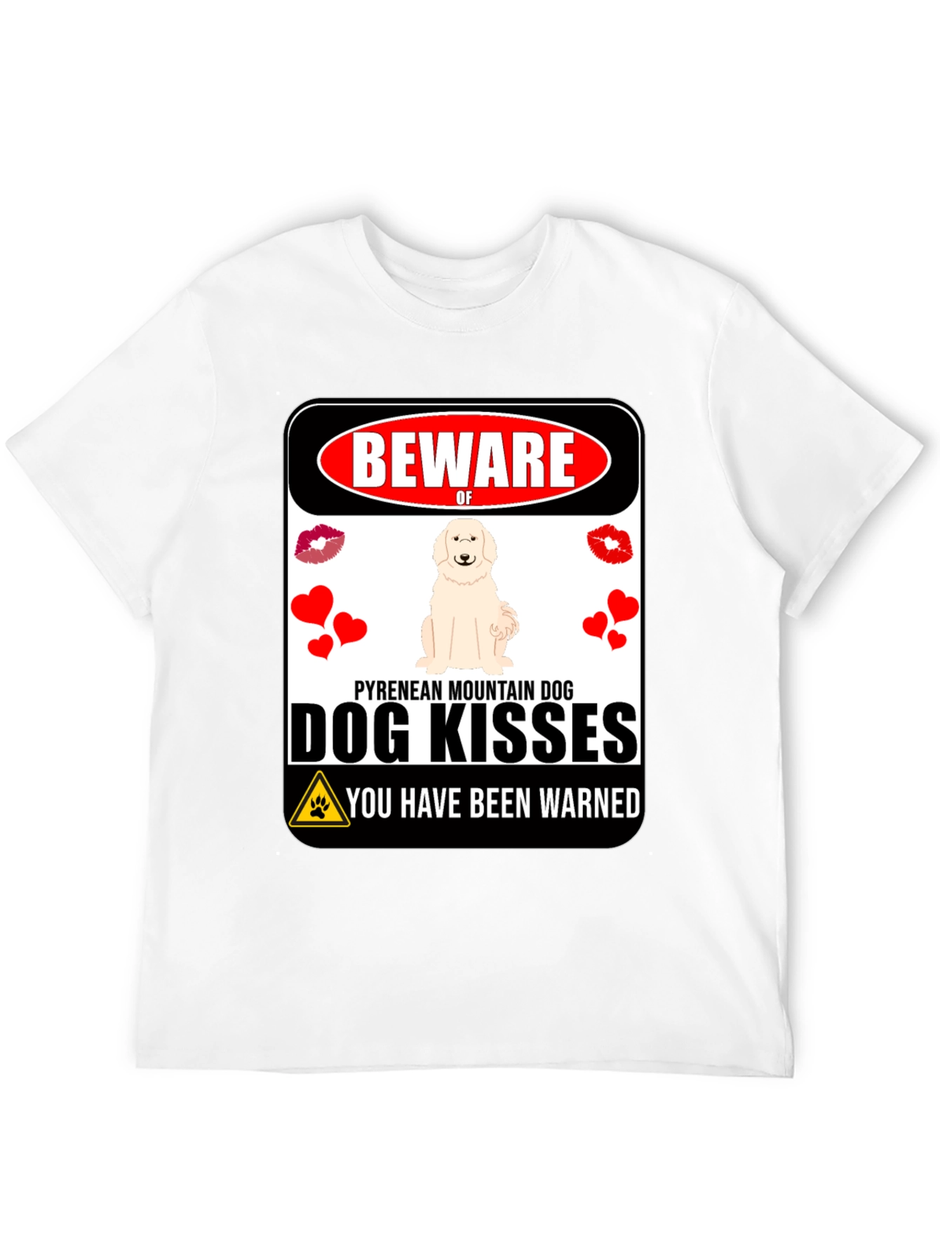 Black Beware of Dog Kisses T-Shirt view 12