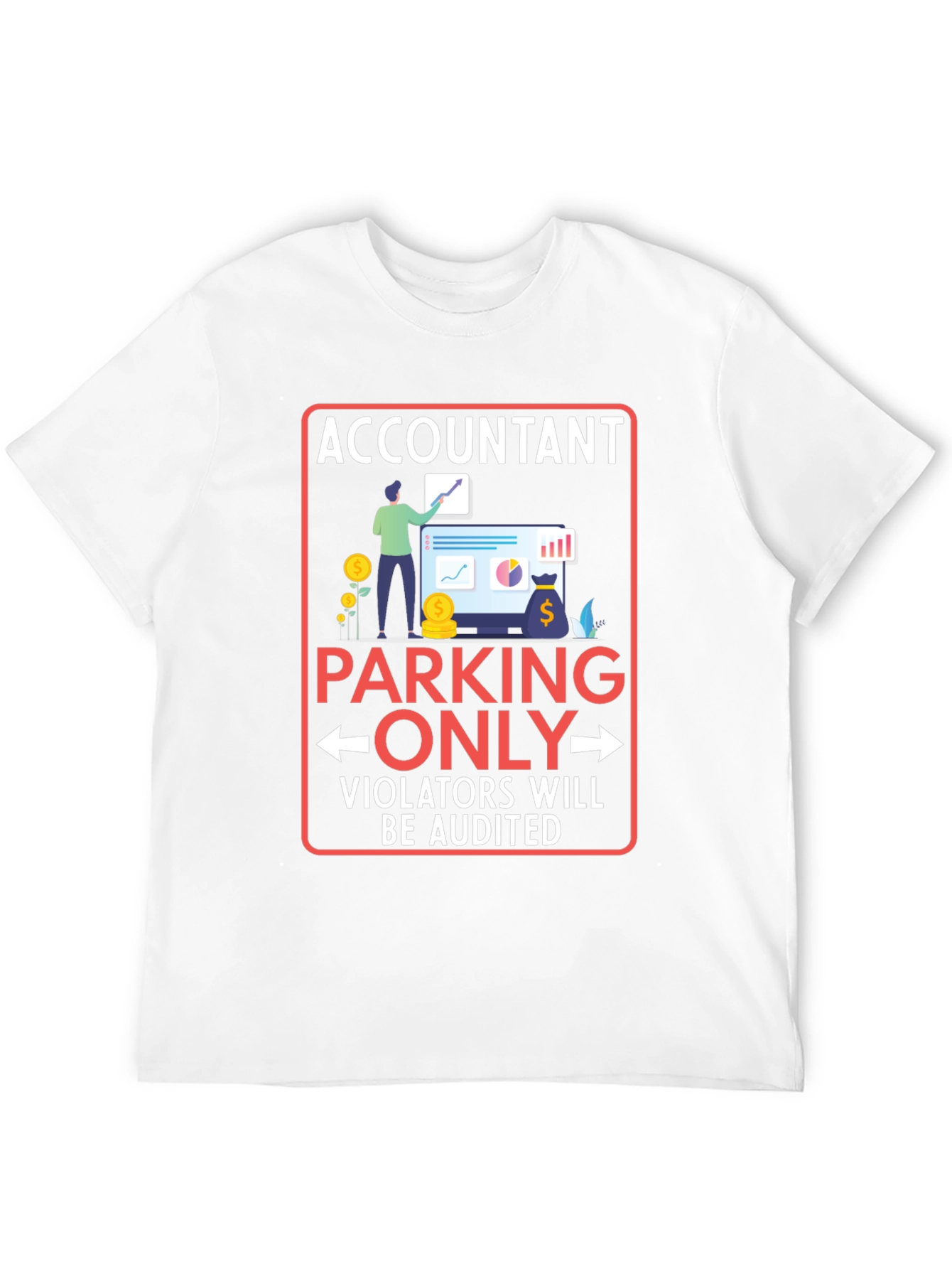 Black Accountant Parking Only Graphic T-Shirt view 12