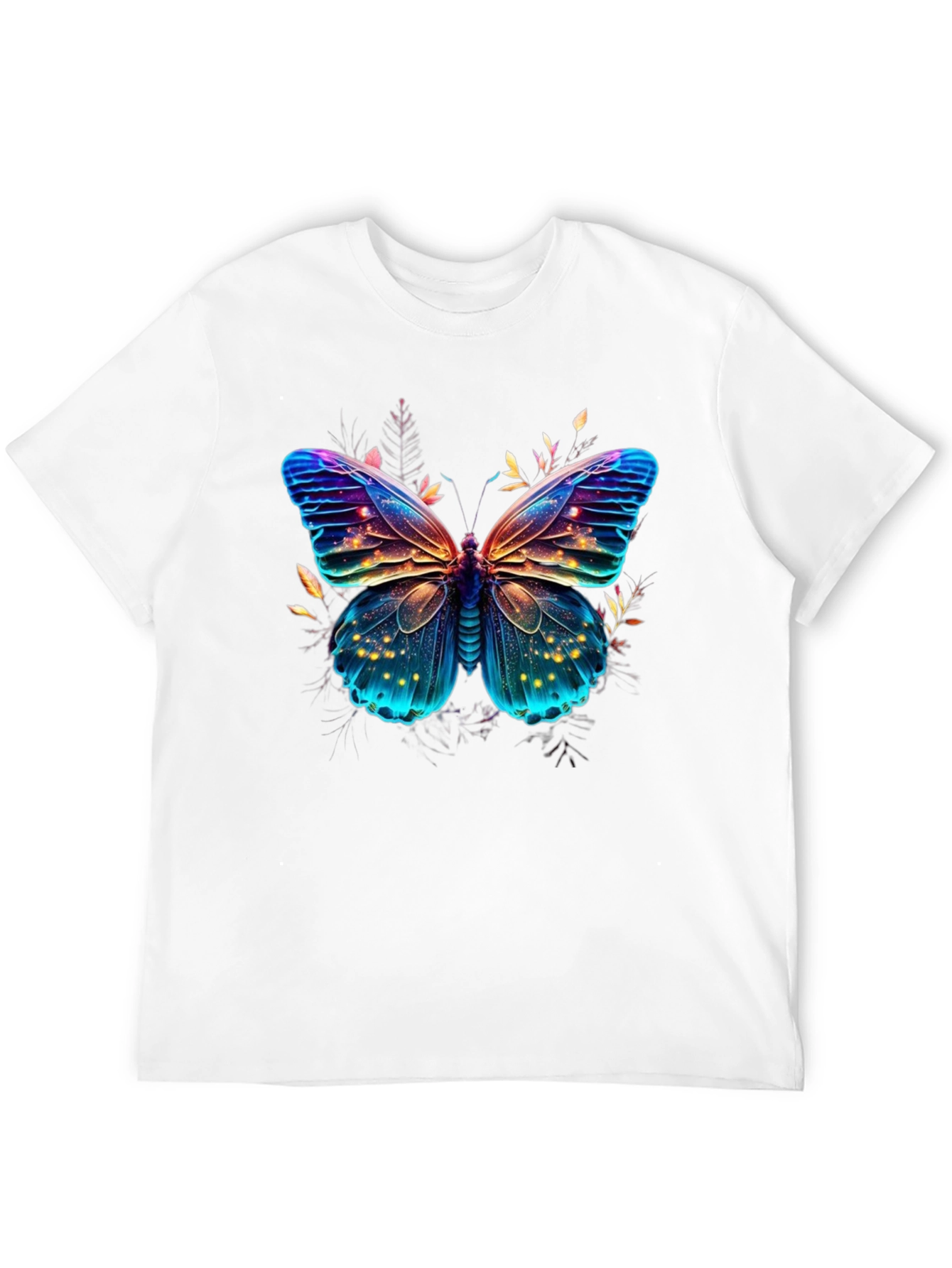 Black Butterfly Graphic Print Men's T-Shirt view 12