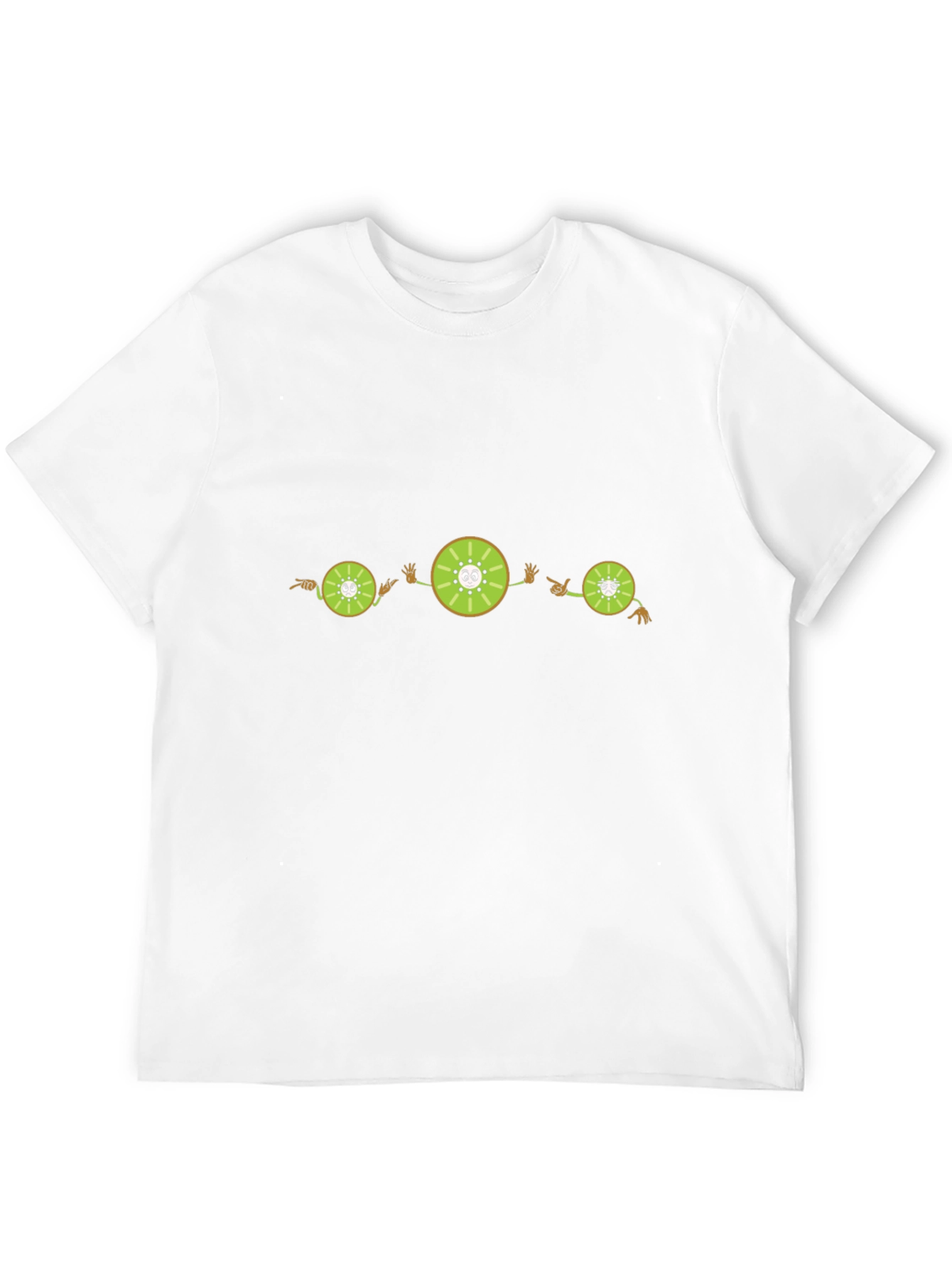Black Kiwi Fruit Cartoon Graphic Black T-Shirt view 12