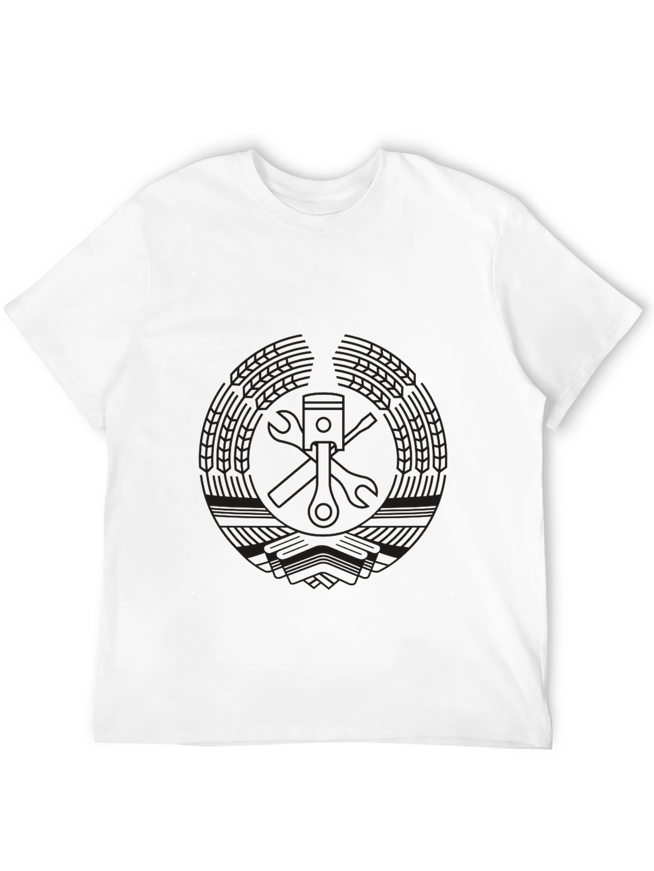 Black Men's Black Graphic Tee - Mechanic Piston view 12