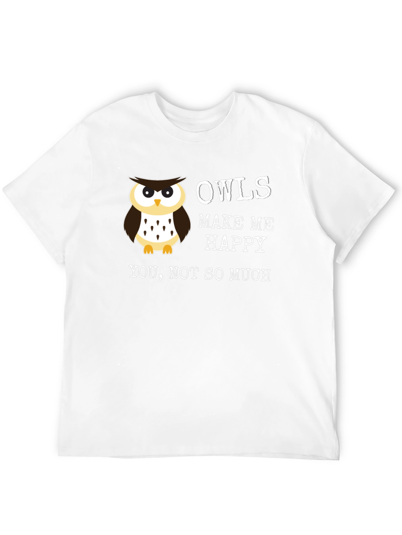 Black Funny Owl T-Shirt - Owls Make Me Happy view 12