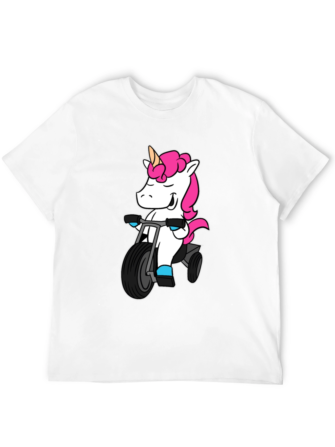 Black Unicorn on Tricycle T-Shirt - Black view 12