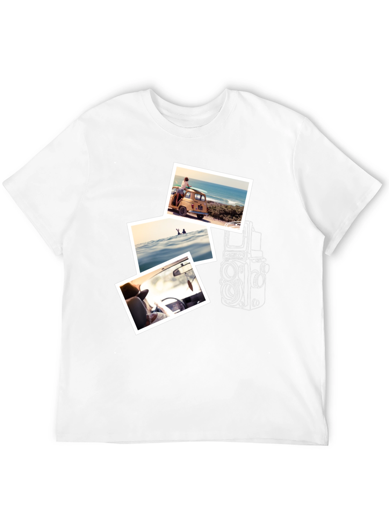 Black Retro Camera & Travel Photo T-Shirt view 12