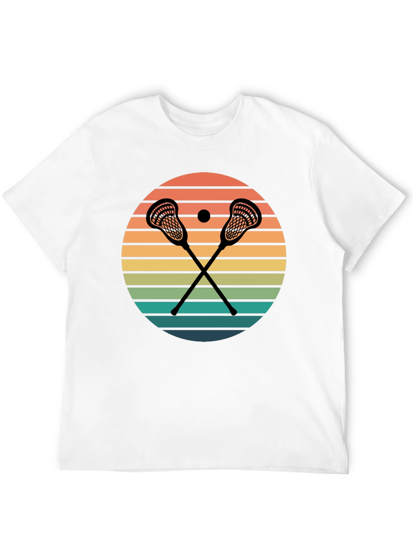 Black Lacrosse Sunset Graphic T-Shirt view 12