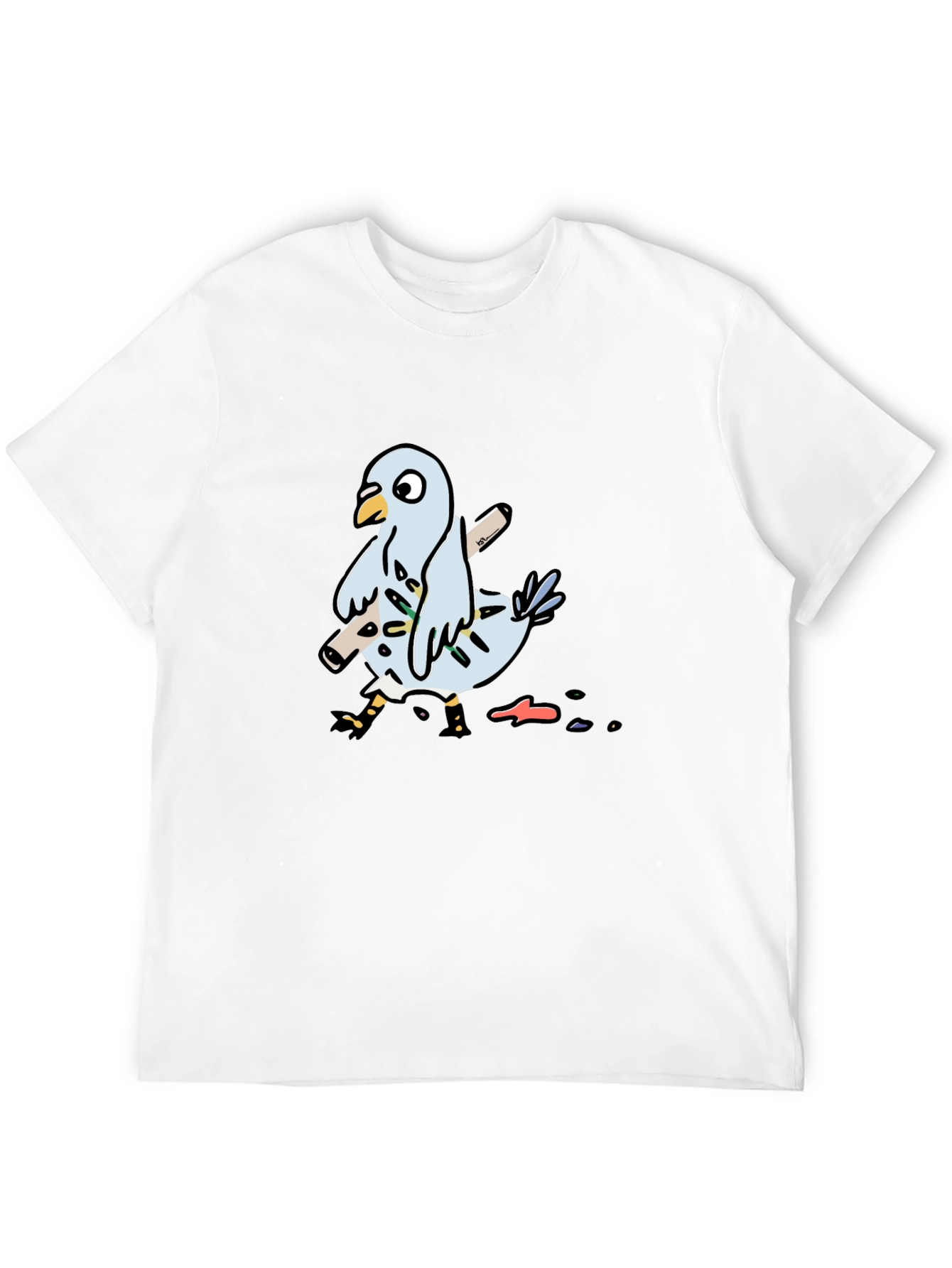 Black Pigeon Graphic Tee - Funny Bird T-Shirt view 12