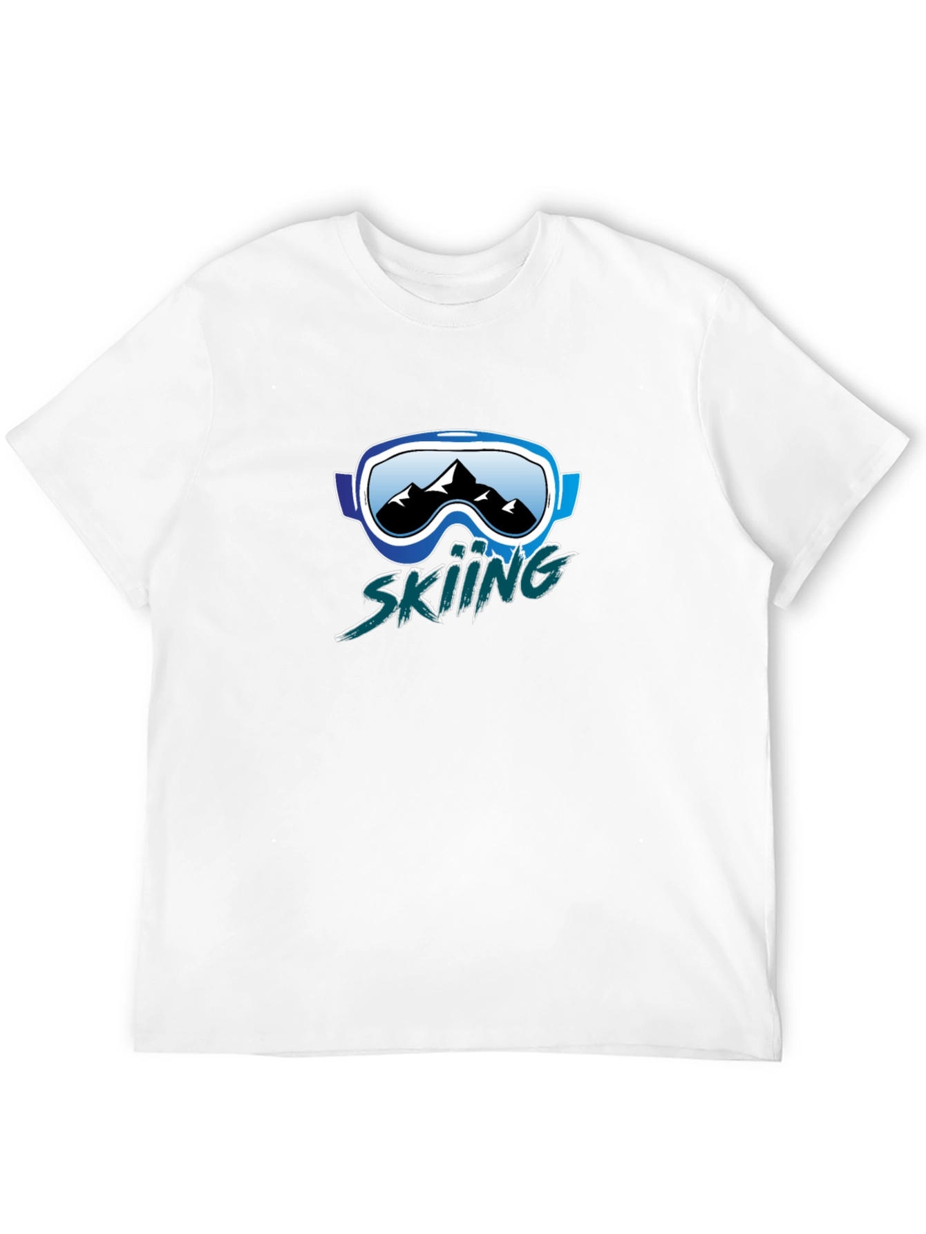 Black Skiing Graphic Tee - Mountain Goggles Design view 12
