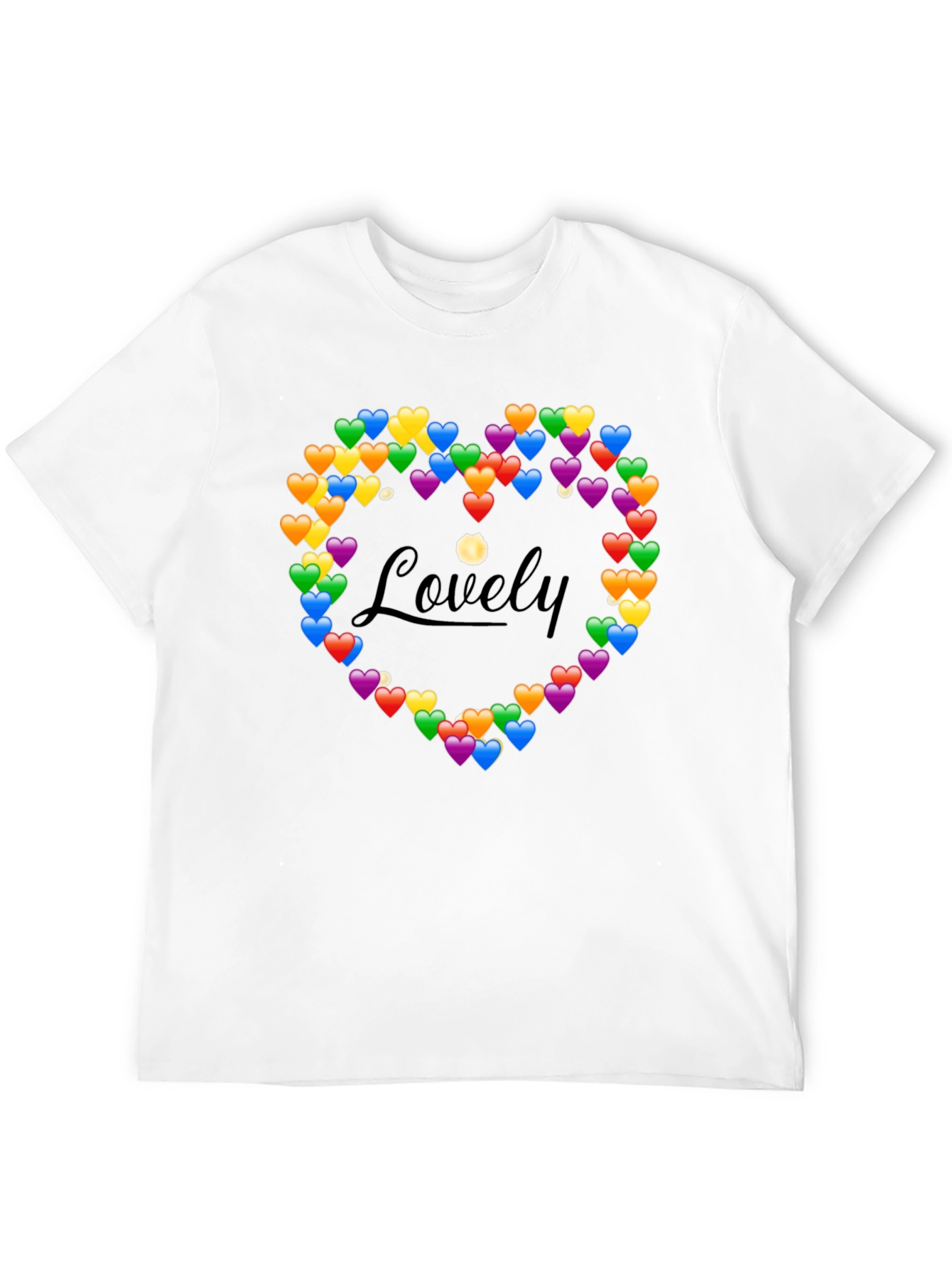Black Lovely Heart Emoji Graphic T-Shirt view 12