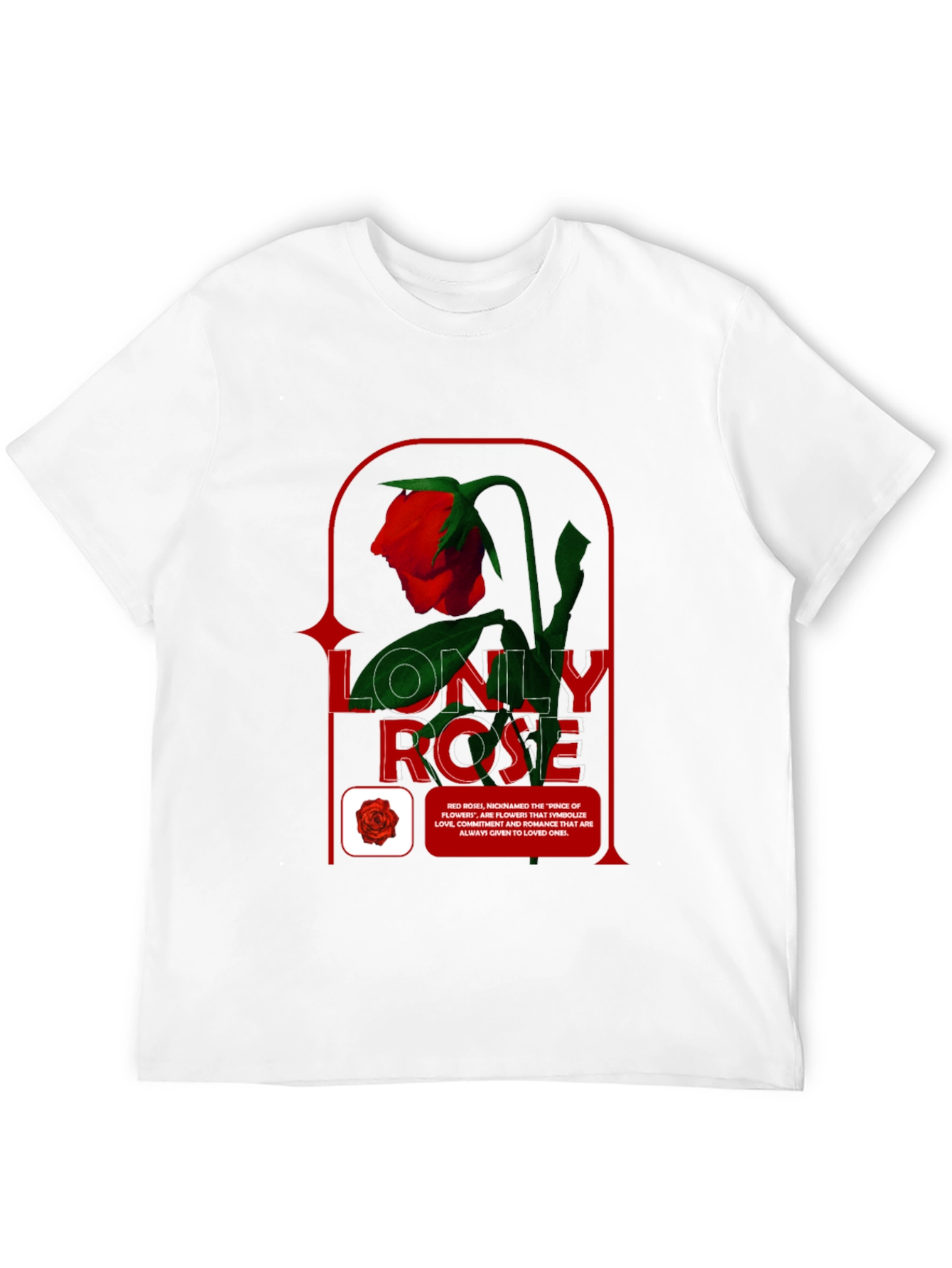 Black Lonely Rose Graphic Tee - Stylish Casual Wear view 12