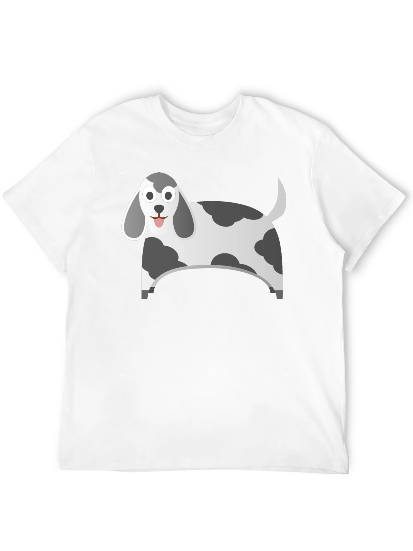 Black Cartoon Dog Graphic Tee - Black Cotton Blend view 12