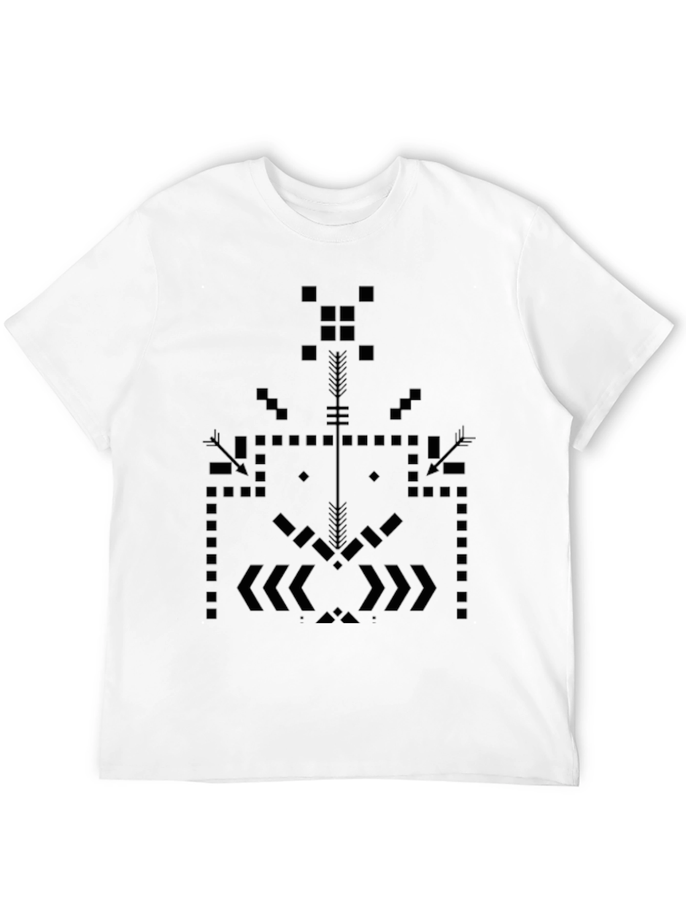 Black Geometric Pattern Black Tee - Stylish Design view 12