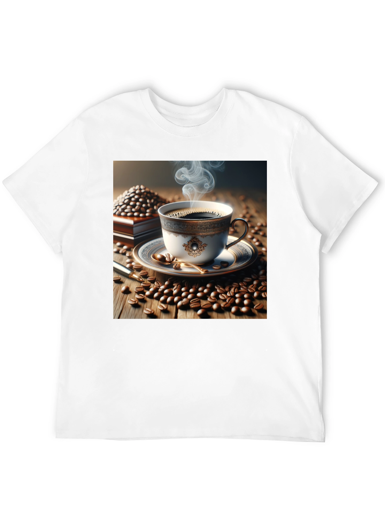 Black Coffee Lover's T-Shirt - Elegant Cup Design view 12