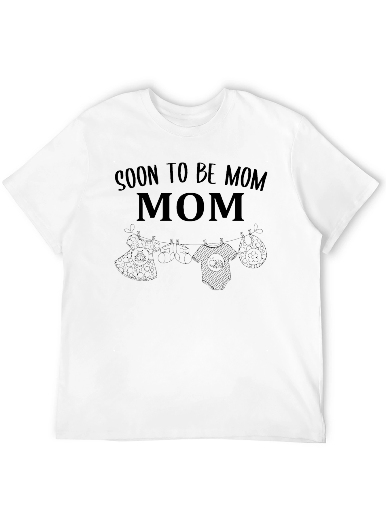 Black Soon To Be Mom T-Shirt, Unisex Pregnancy Tee view 12