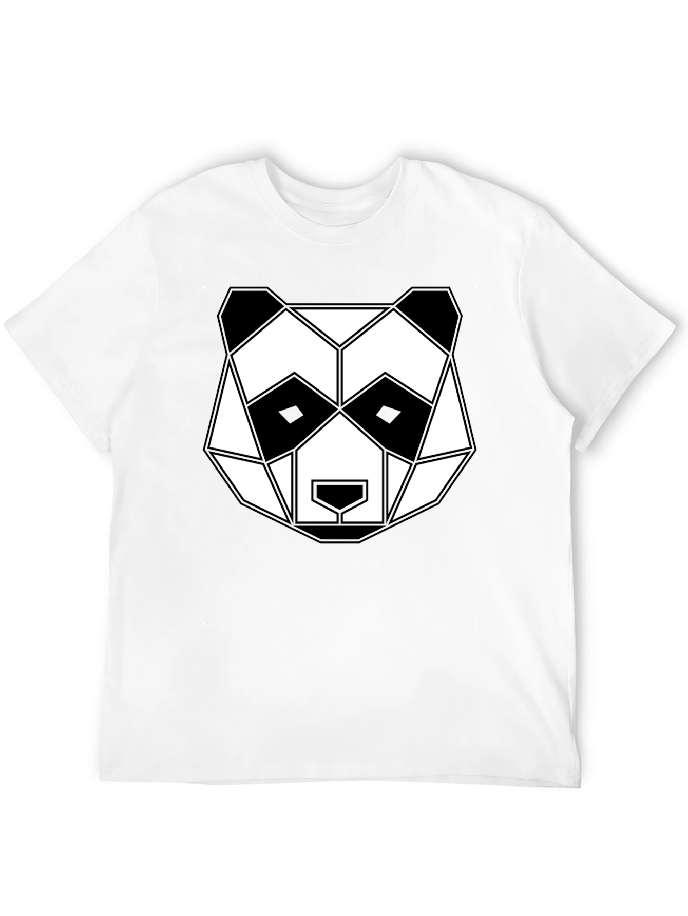 Black Geometric Panda Graphic Tee - Black view 12