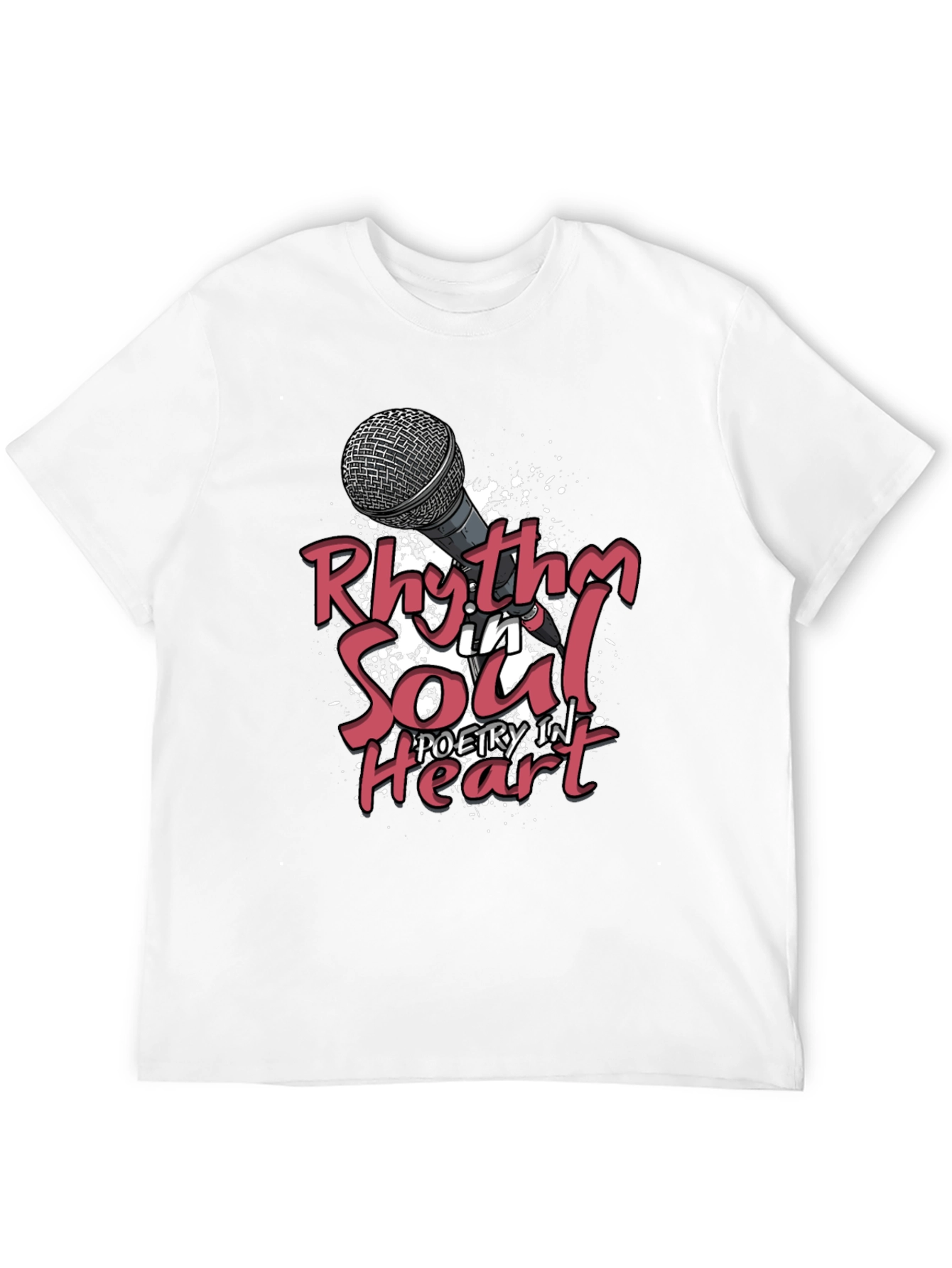 Black Rhythm in Soul Poetry Heart Graphic T-Shirt view 12