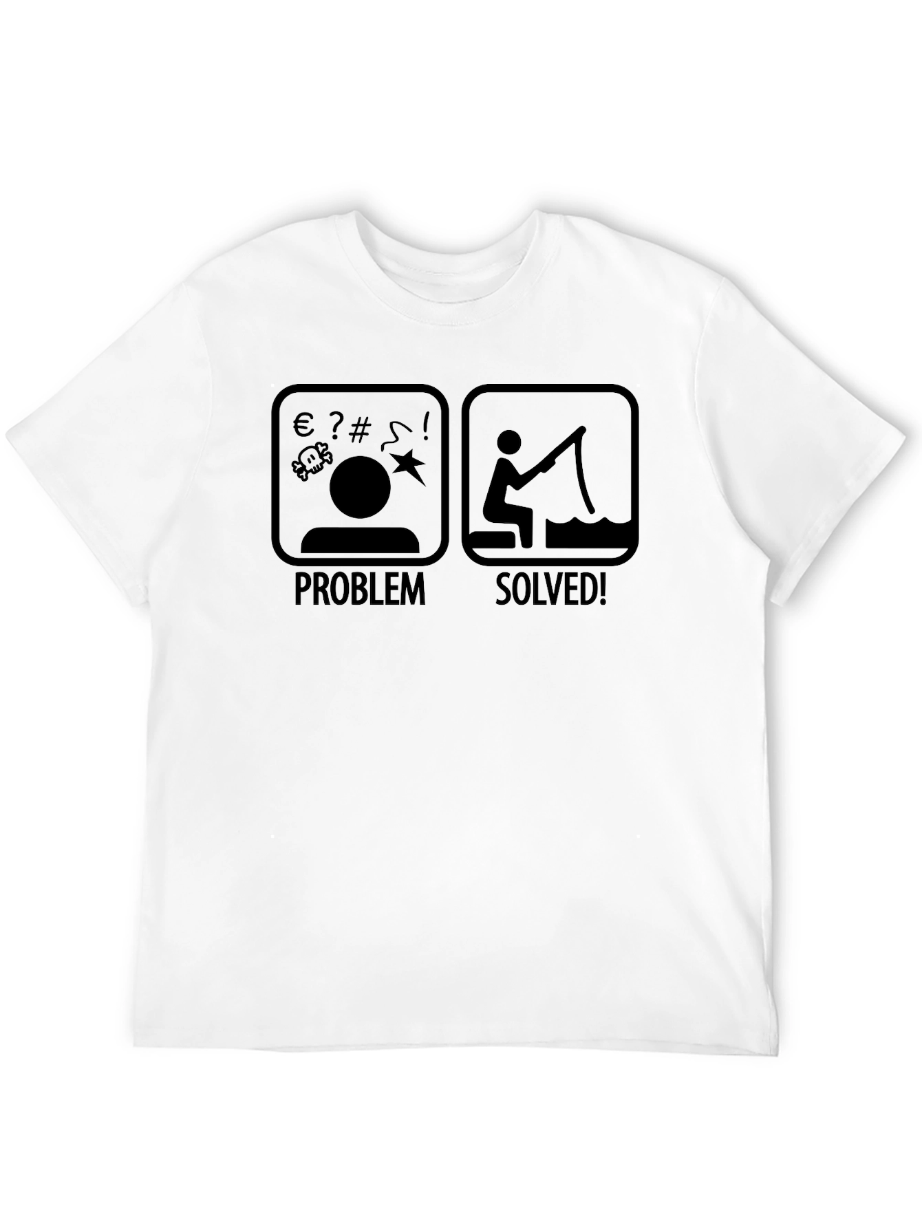 Black Problem Solved Fishing T-Shirt view 12