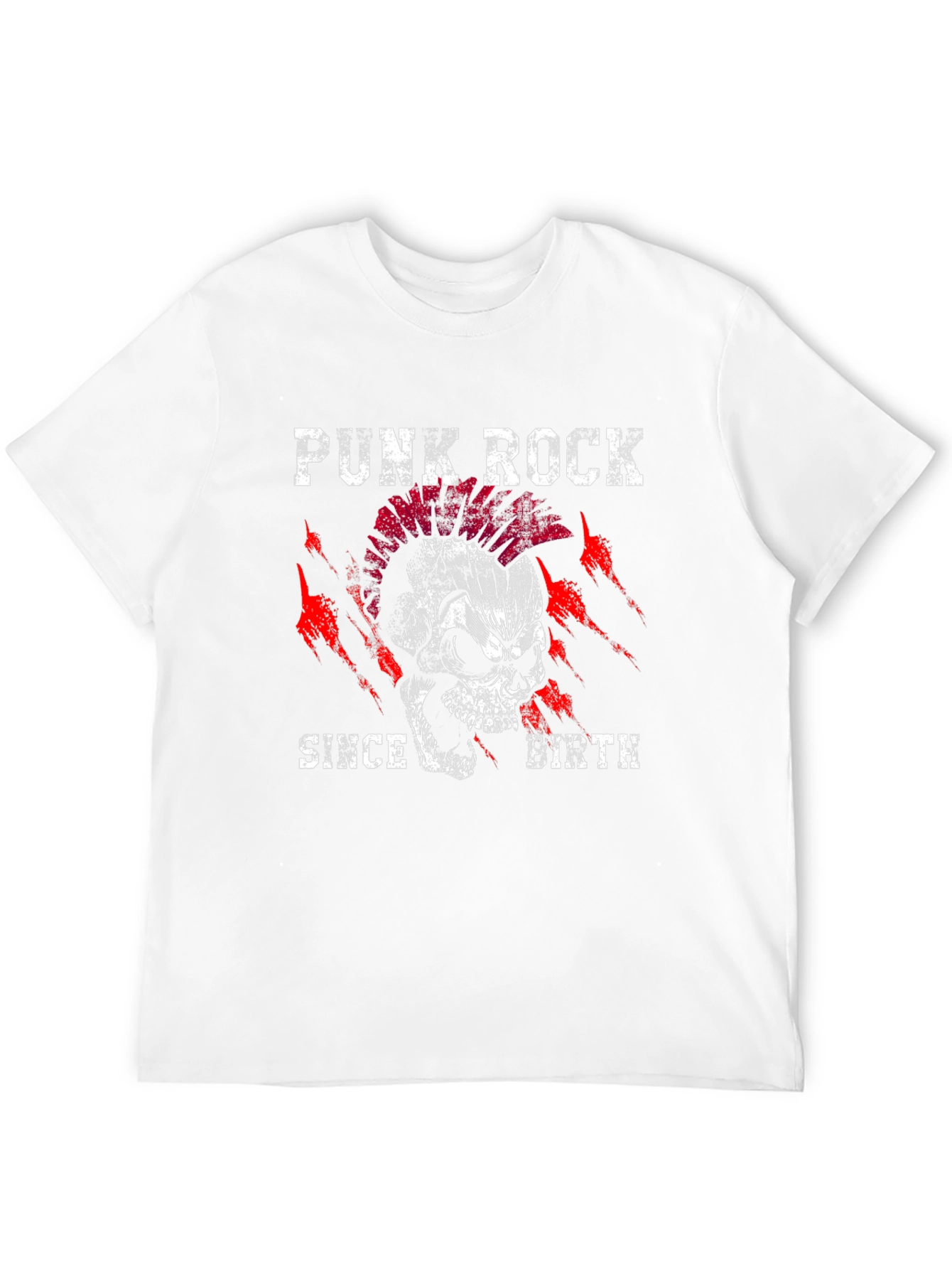 Black Punk Rock Skull Graphic Tee view 12