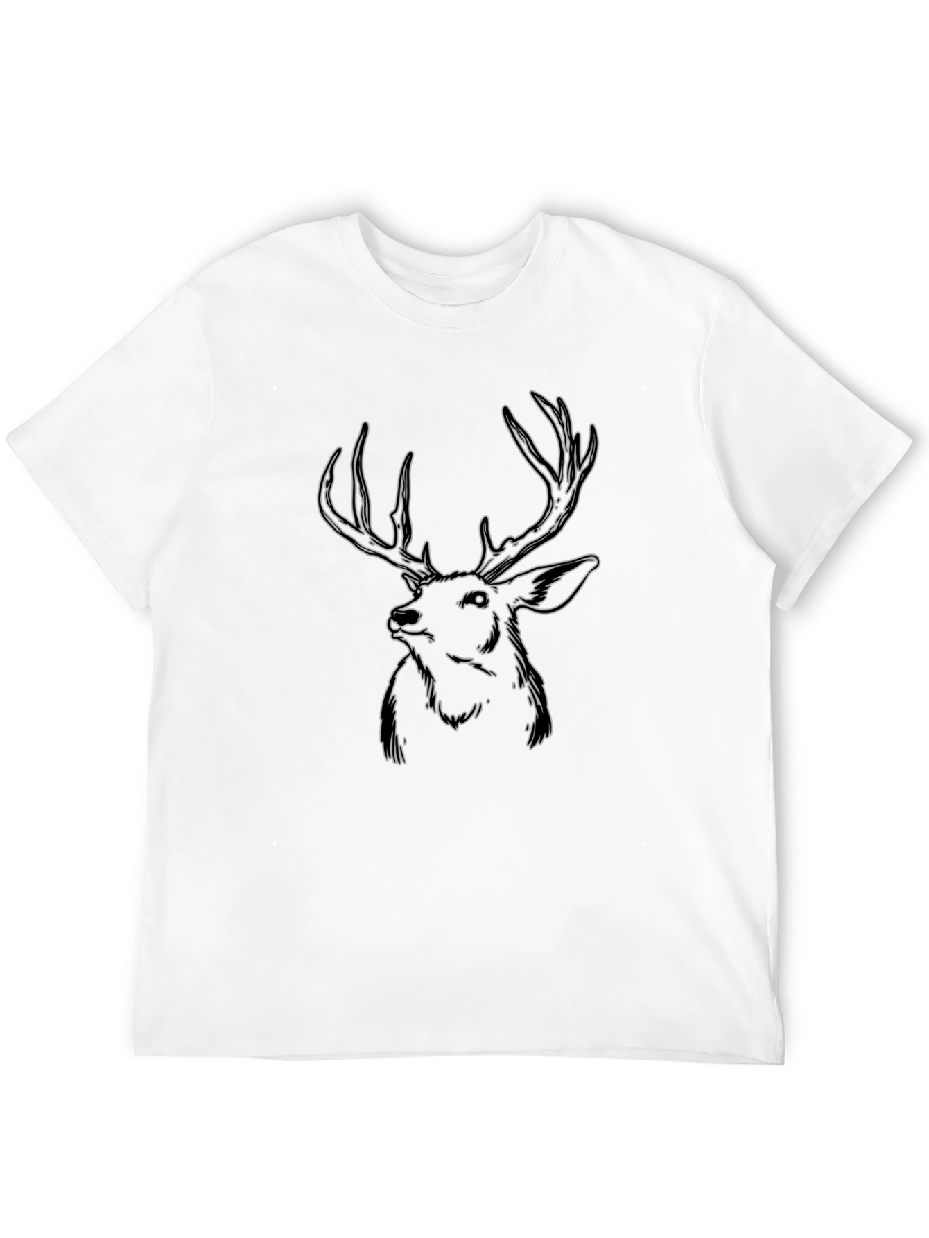 Black Deer Outline Graphic T-Shirt - Black view 12