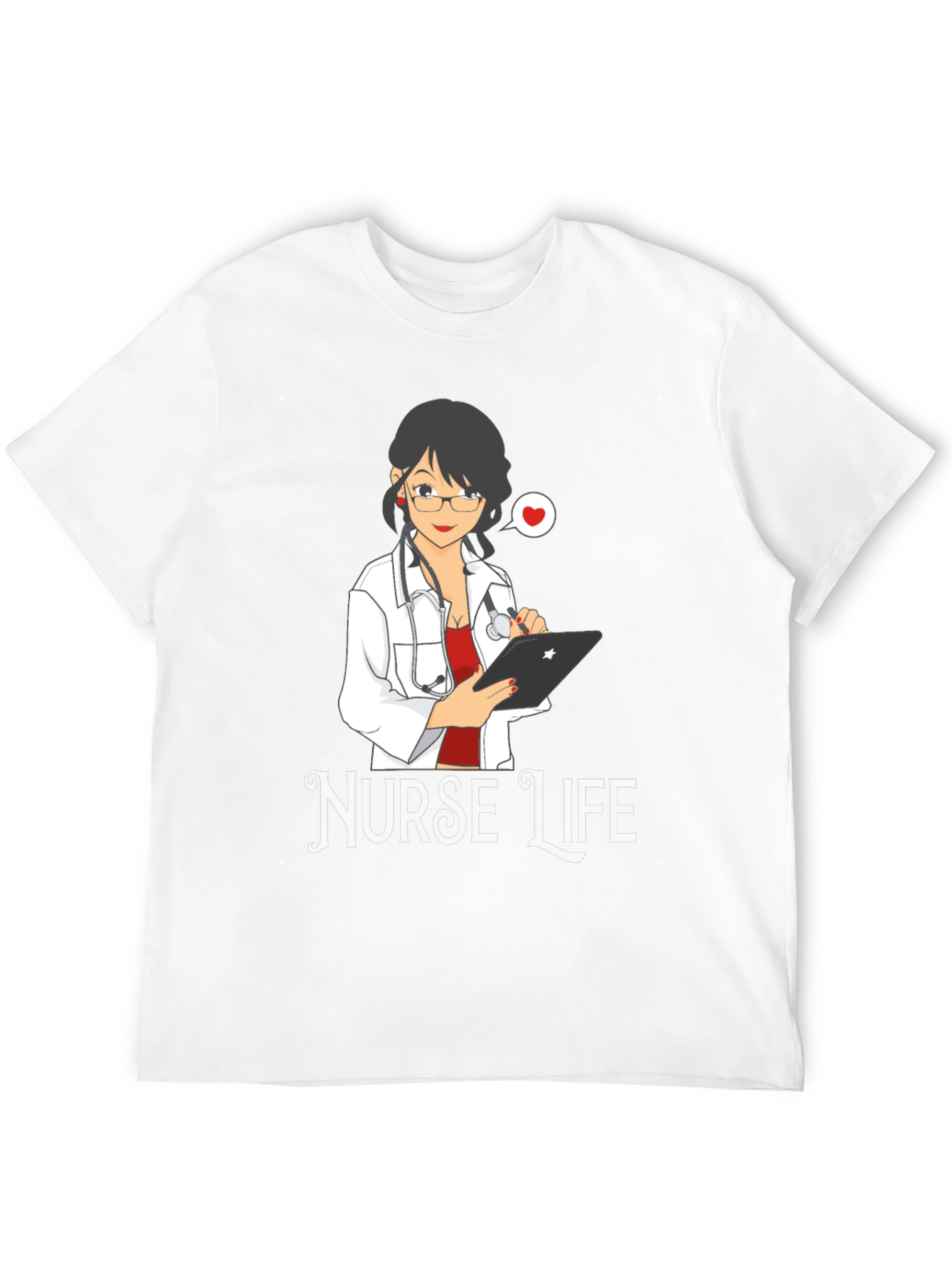 Black Nurse Life Graphic Tee - Black Cotton Comfort view 12