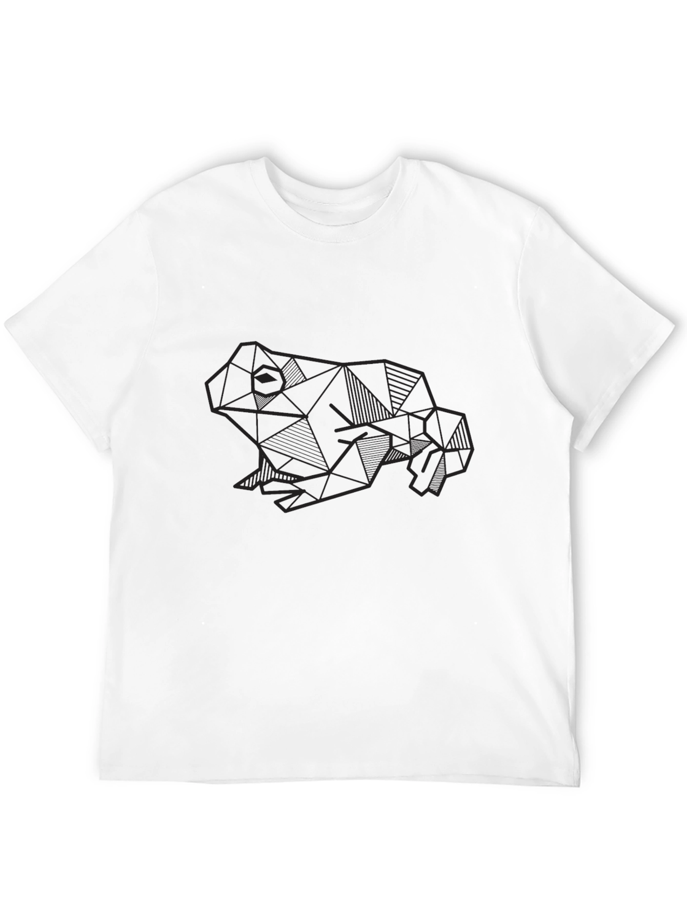 Black Geometric Frog Graphic Tee - Modern Black T-Shirt view 12