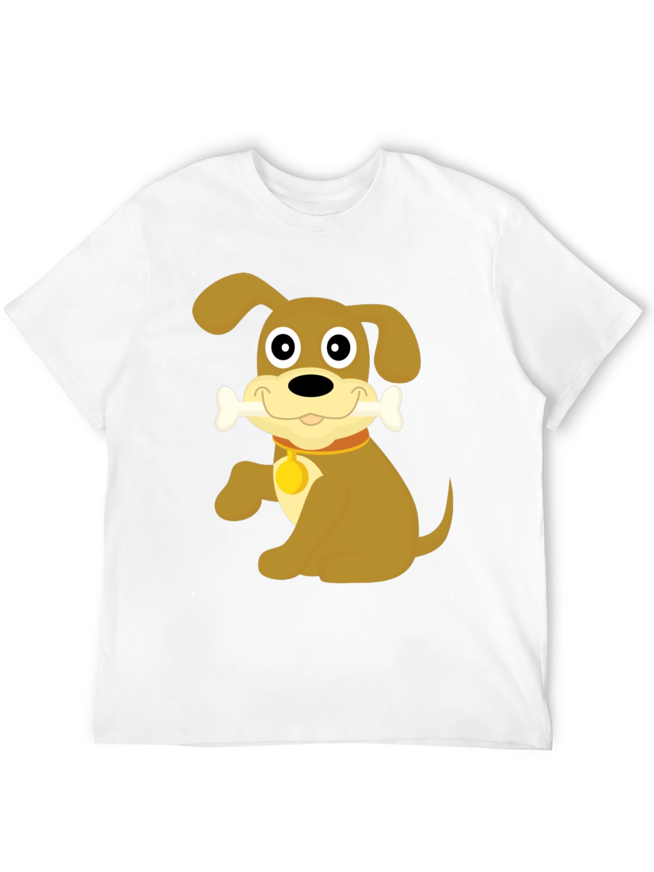 Black Cute Dog Bone Cartoon Black T-Shirt view 12