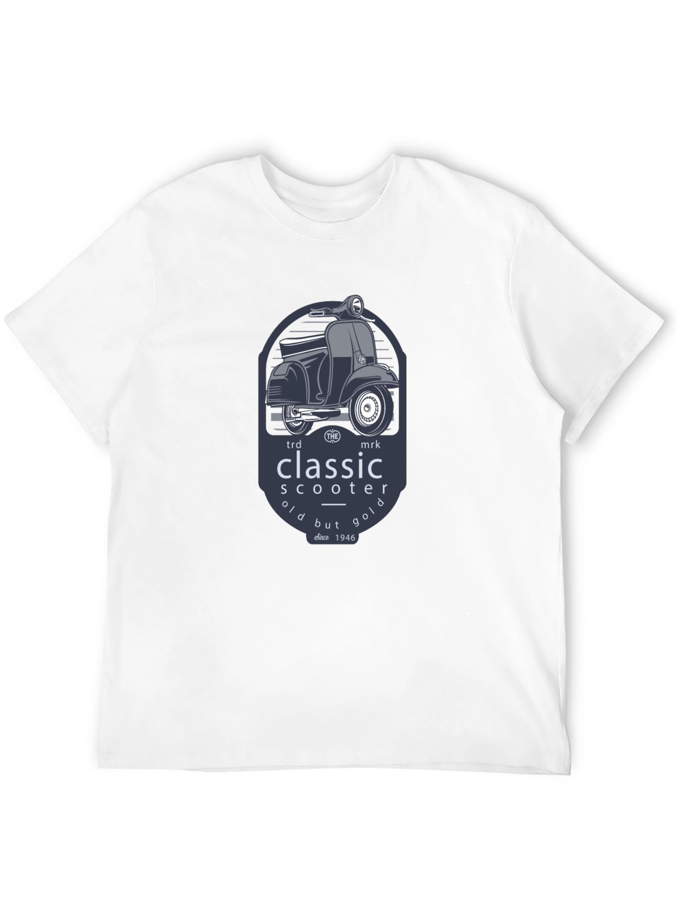 Black Classic Scooter T-Shirt - Vintage Style view 12