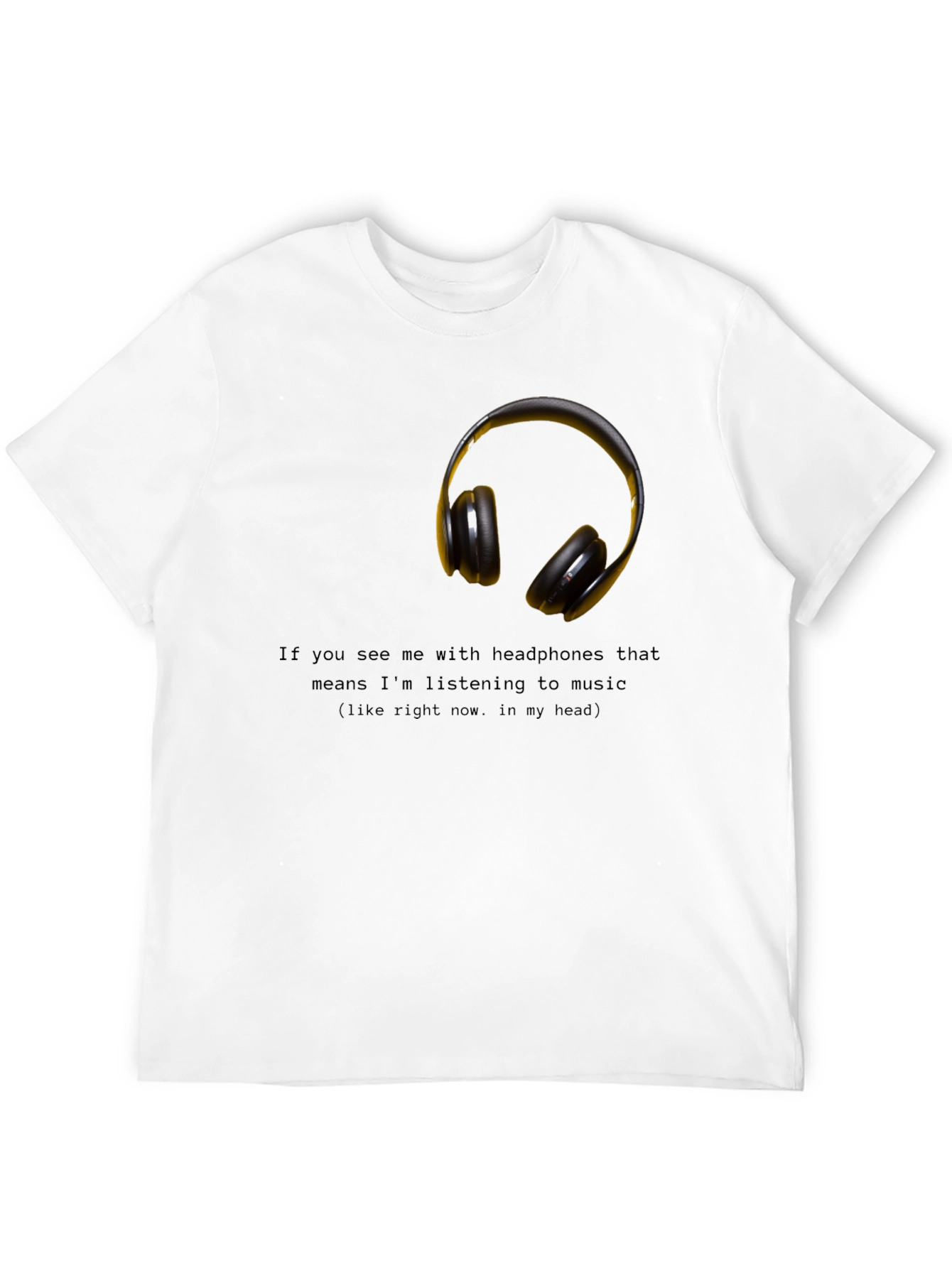 Black Headphones Music T-Shirt - Funny Graphic Tee view 12
