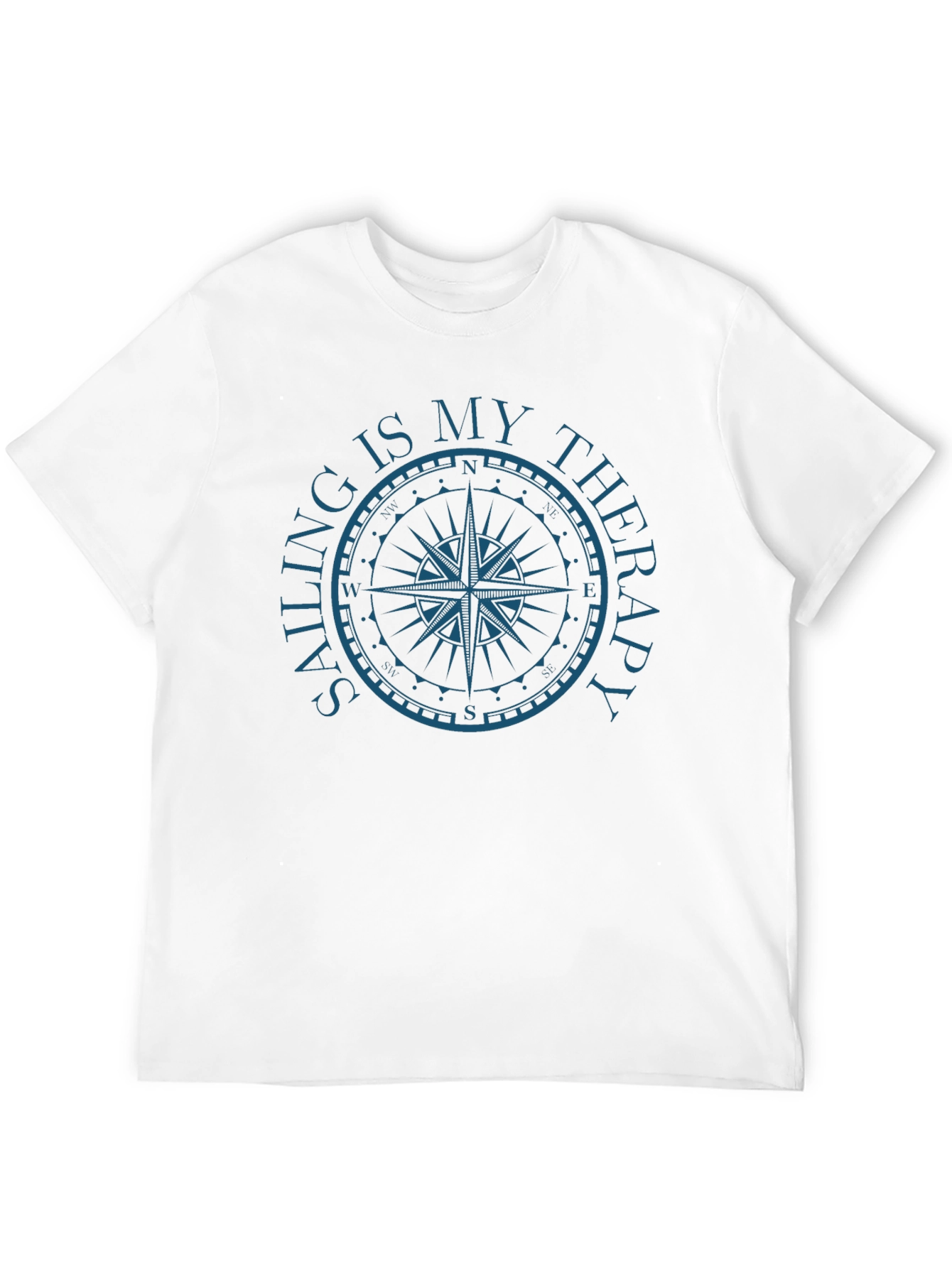 Black Sailing is My Therapy Compass Graphic T-Shirt view 12