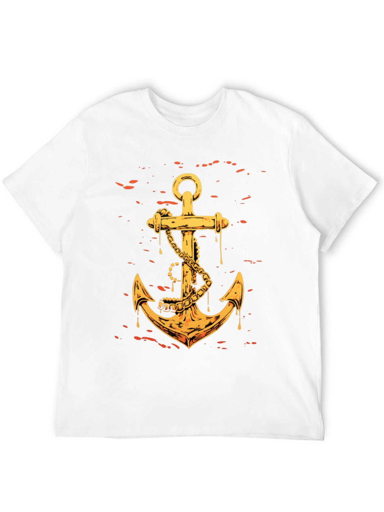 Black Golden Anchor Graphic Tee - Black Casual Shirt view 12