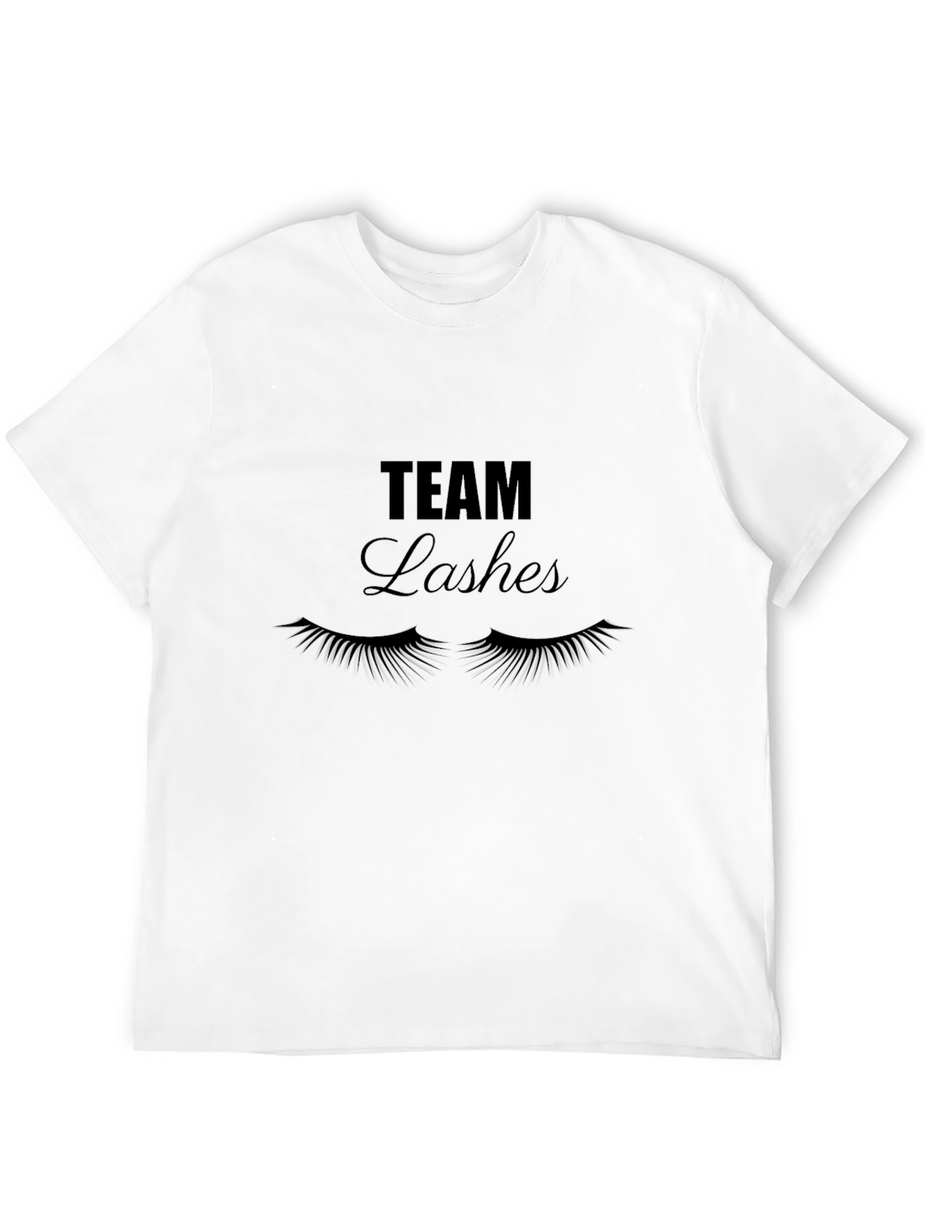 Black Team Lashes Graphic Tee - Trendy Eyelash Design view 12