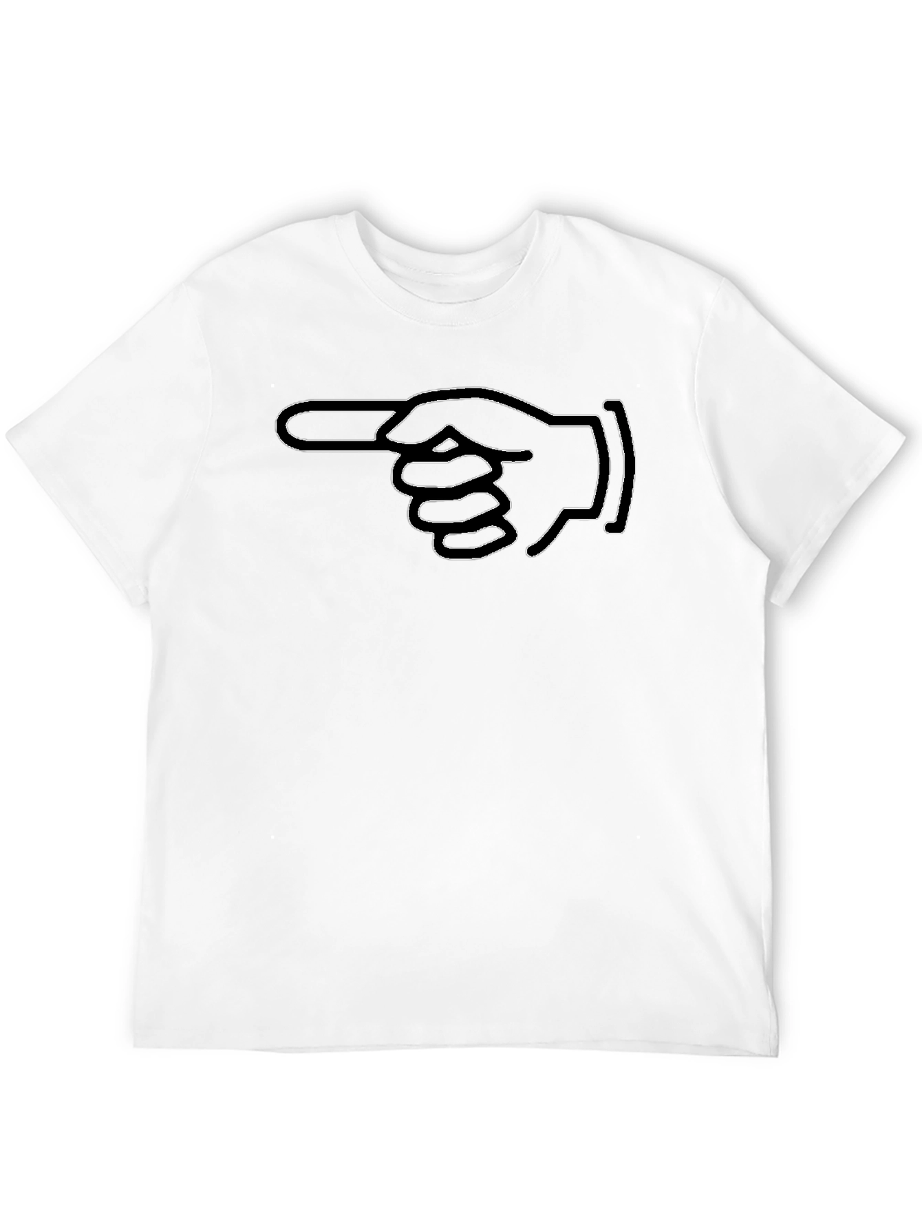 Black Pointing Finger Graphic Tee - Bold Black Cotton T-Shirt view 12