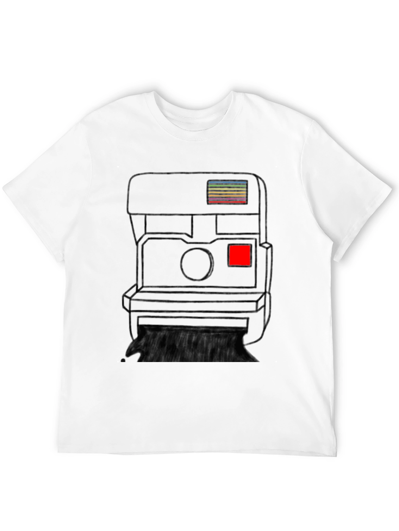 Black Retro Camera Graphic Tee - Black Cotton T-Shirt view 12