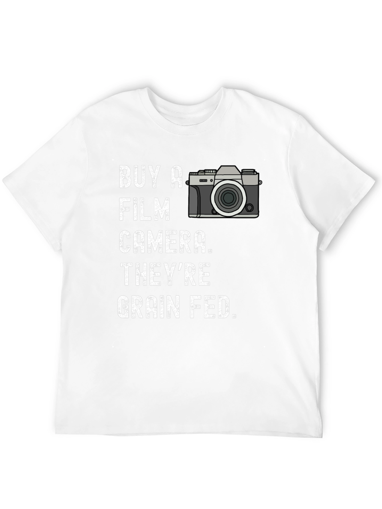 Black Buy a Film Camera T-Shirt - Grain Fed Humor Tee view 12