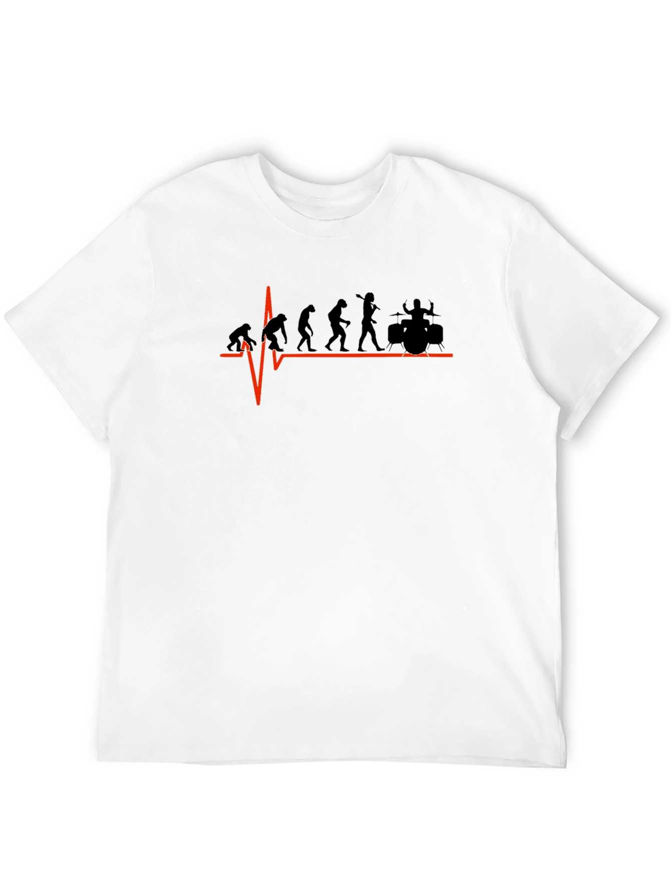 Black Drummer Evolution Graphic Tee - Black Cotton T-Shirt view 12